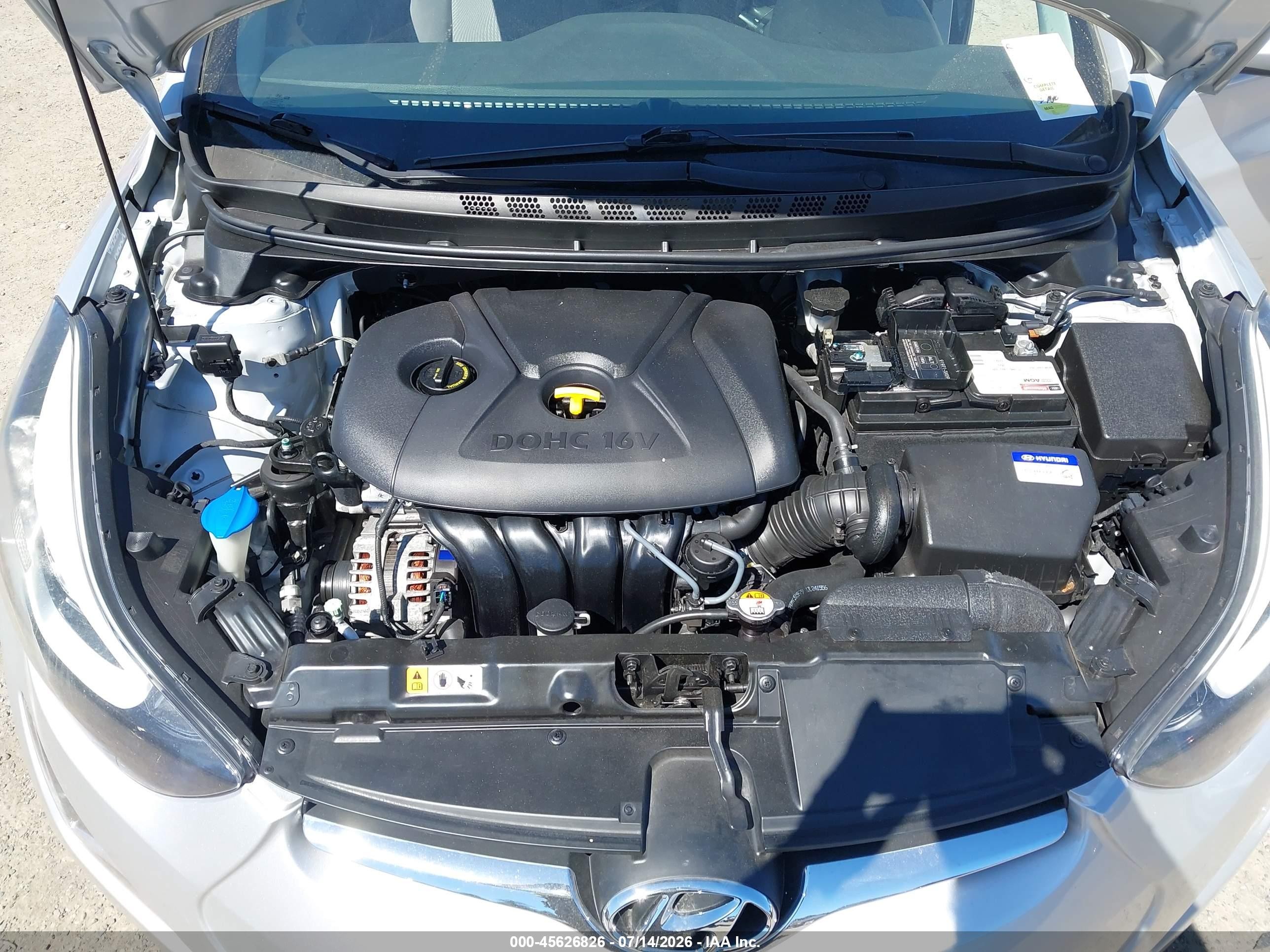 2014 Hyundai Elantra Se Silver vin: KMHDH4AE0EU085686
