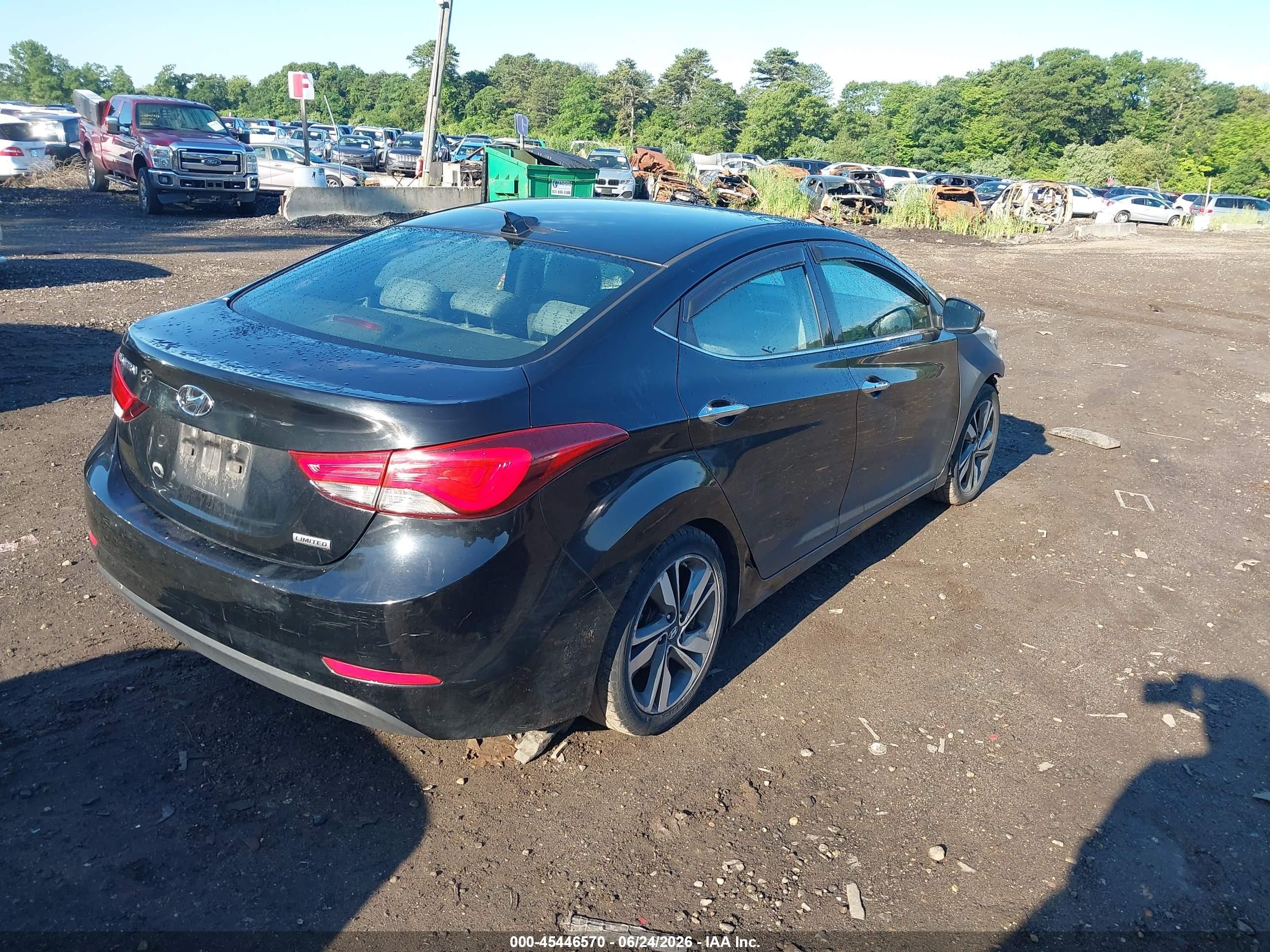 2014 Hyundai Elantra Limited Black vin: KMHDH4AE0EU107458