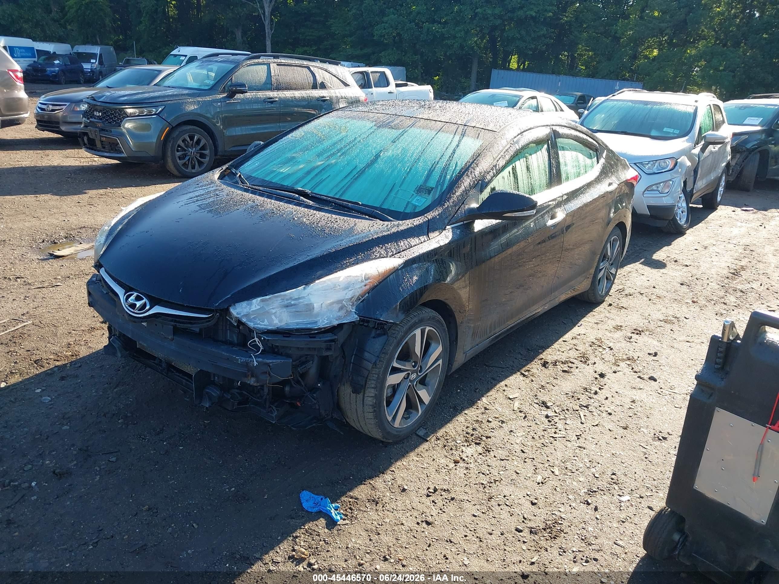 2014 Hyundai Elantra Limited Black vin: KMHDH4AE0EU107458