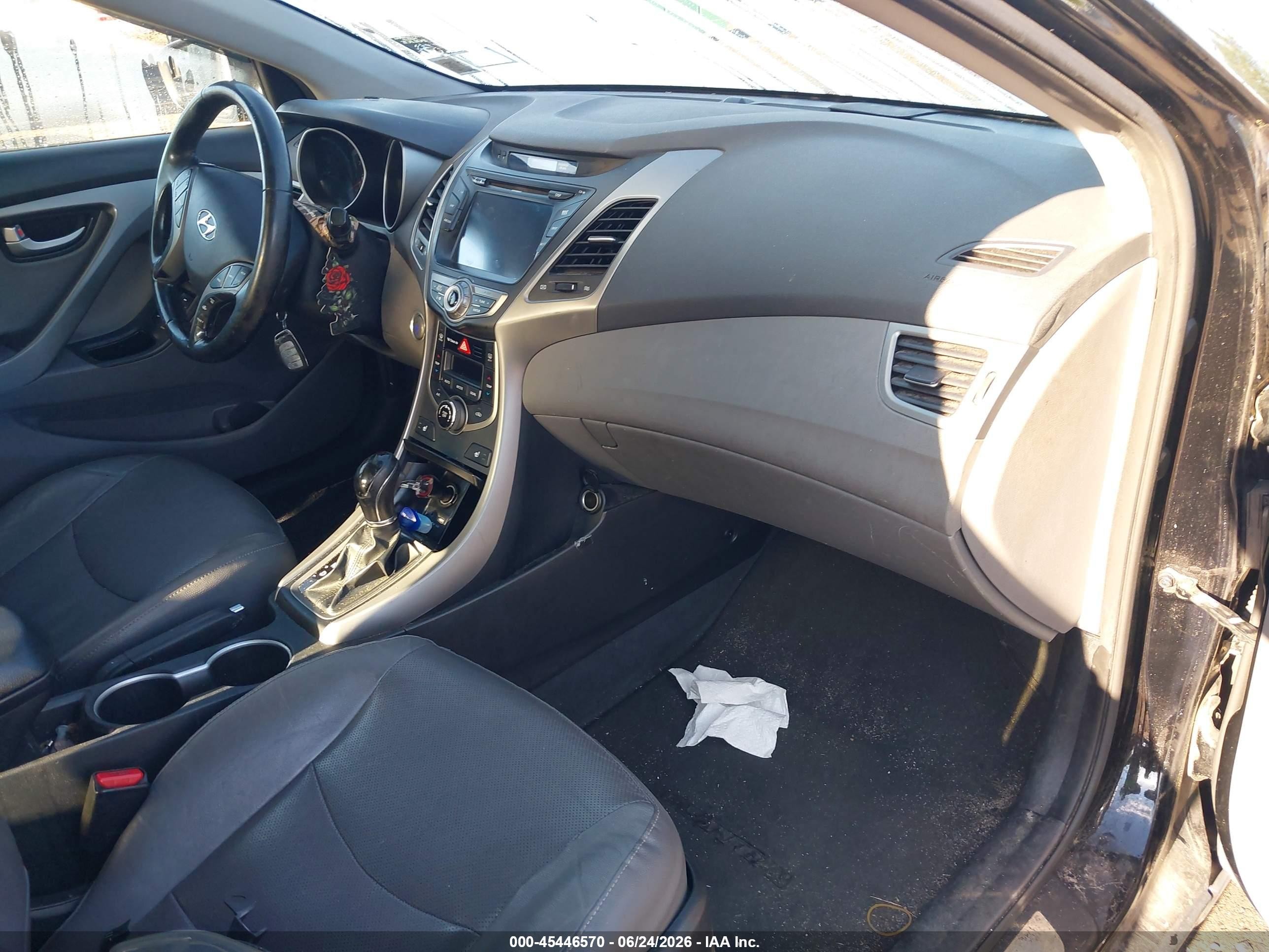 2014 Hyundai Elantra Limited Black vin: KMHDH4AE0EU107458