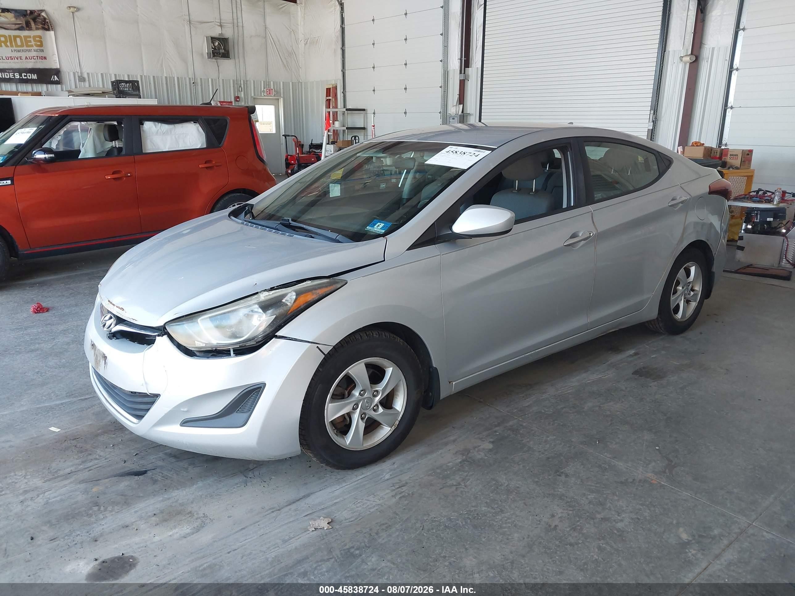 2014 Hyundai Elantra Se Silver vin: KMHDH4AE0EU122753