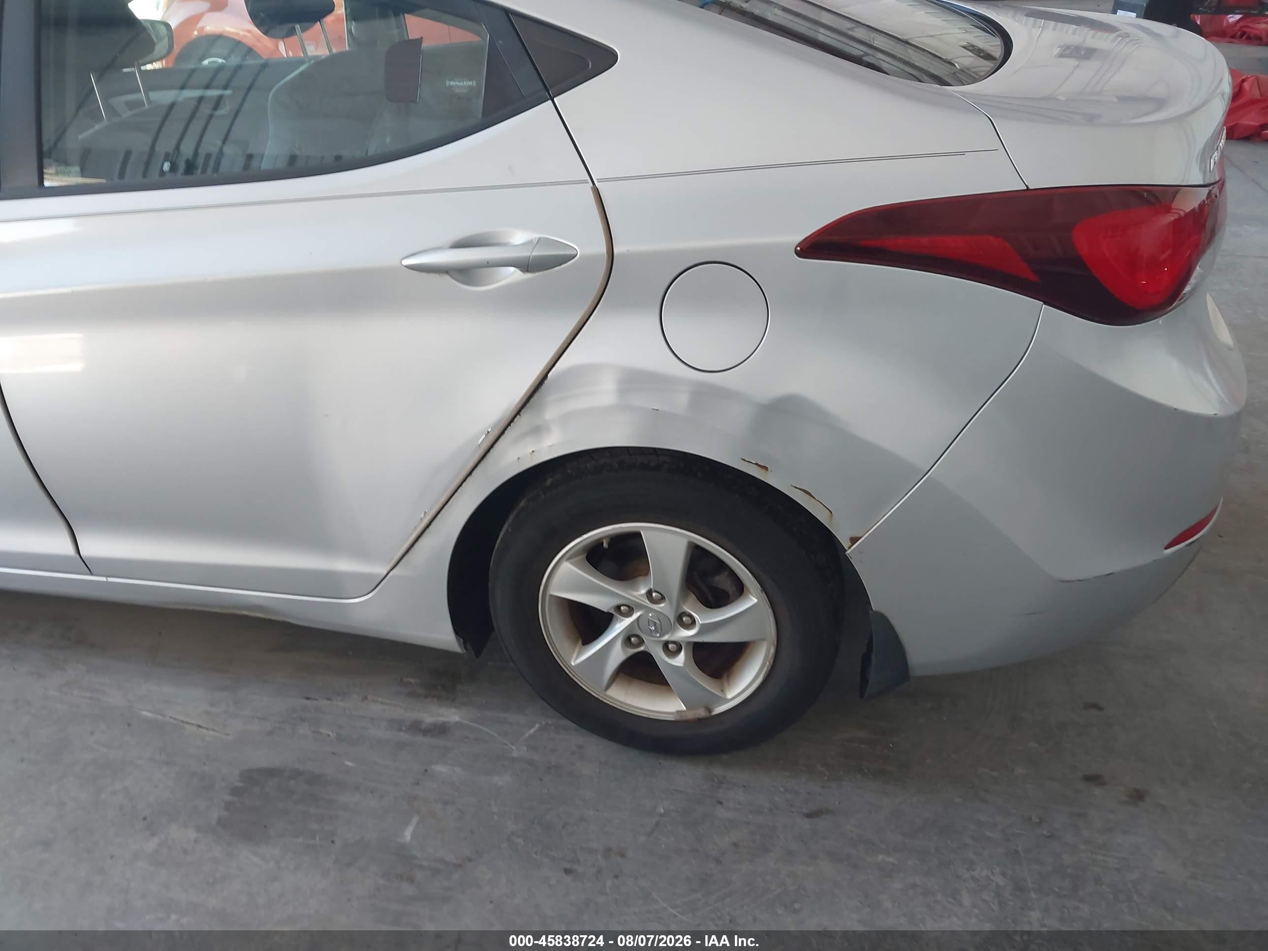 2014 Hyundai Elantra Se Silver vin: KMHDH4AE0EU122753