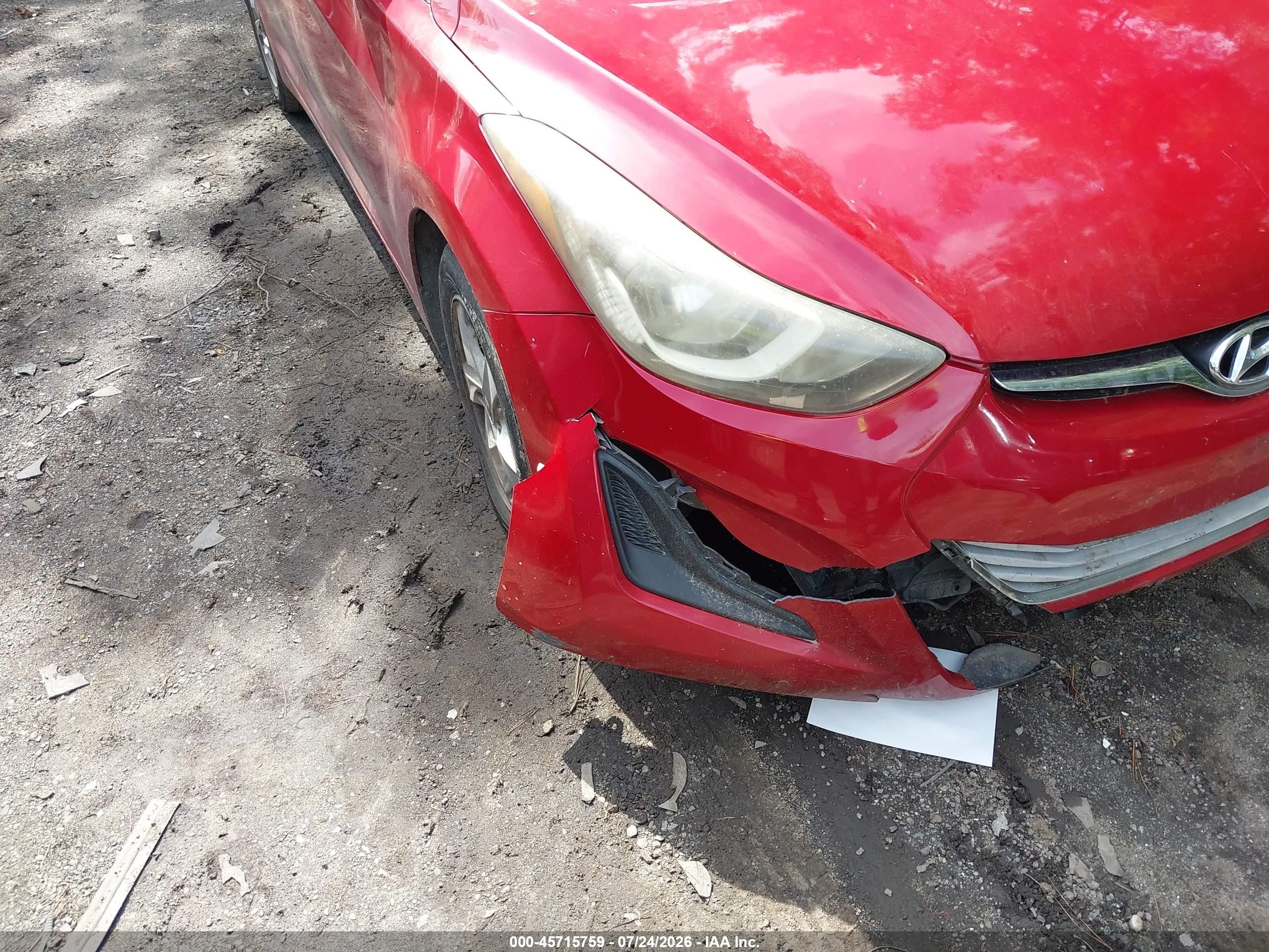 2014 Hyundai Elantra Se Red vin: KMHDH4AE0EU144154