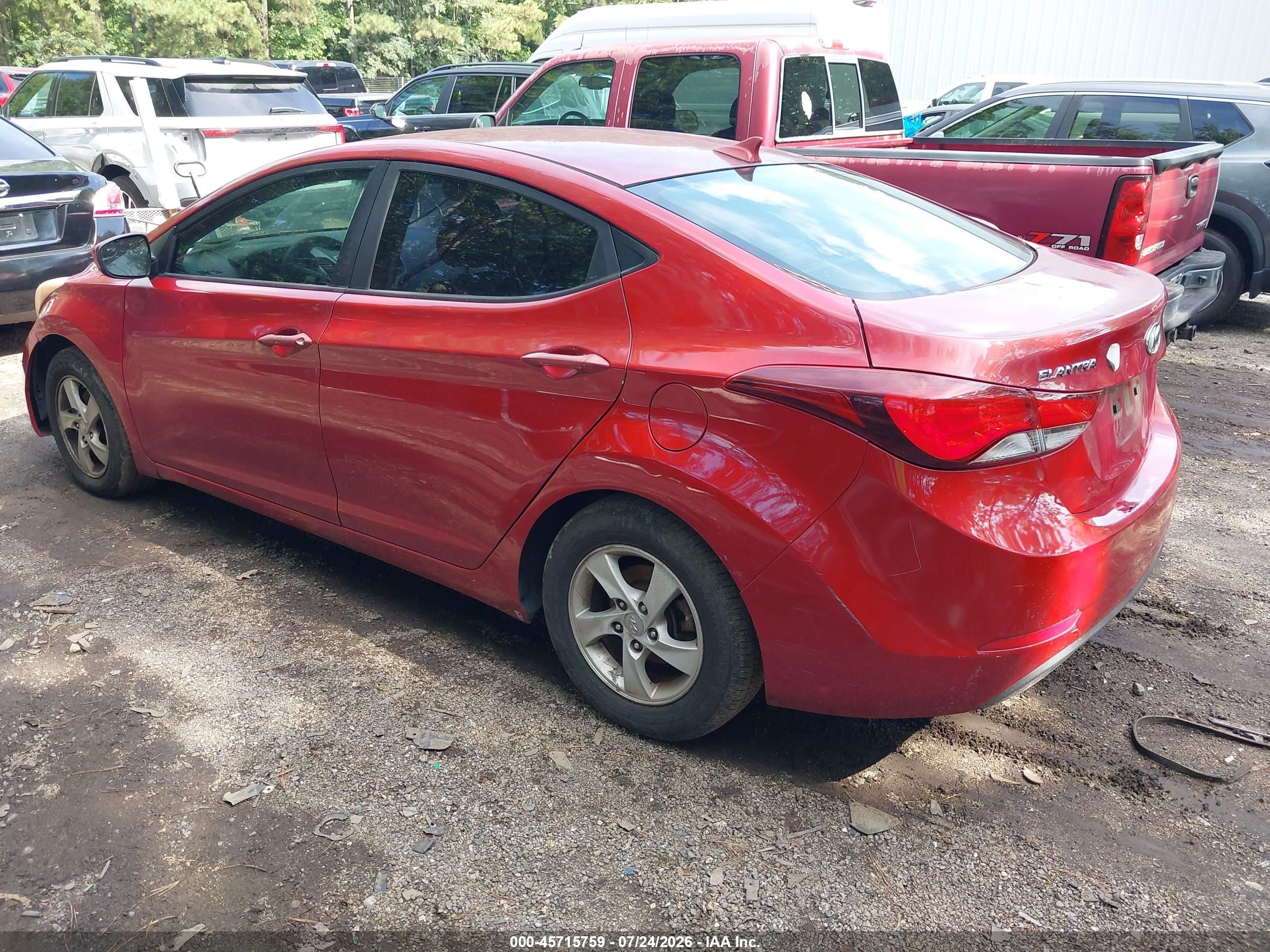 2014 Hyundai Elantra Se Red vin: KMHDH4AE0EU144154