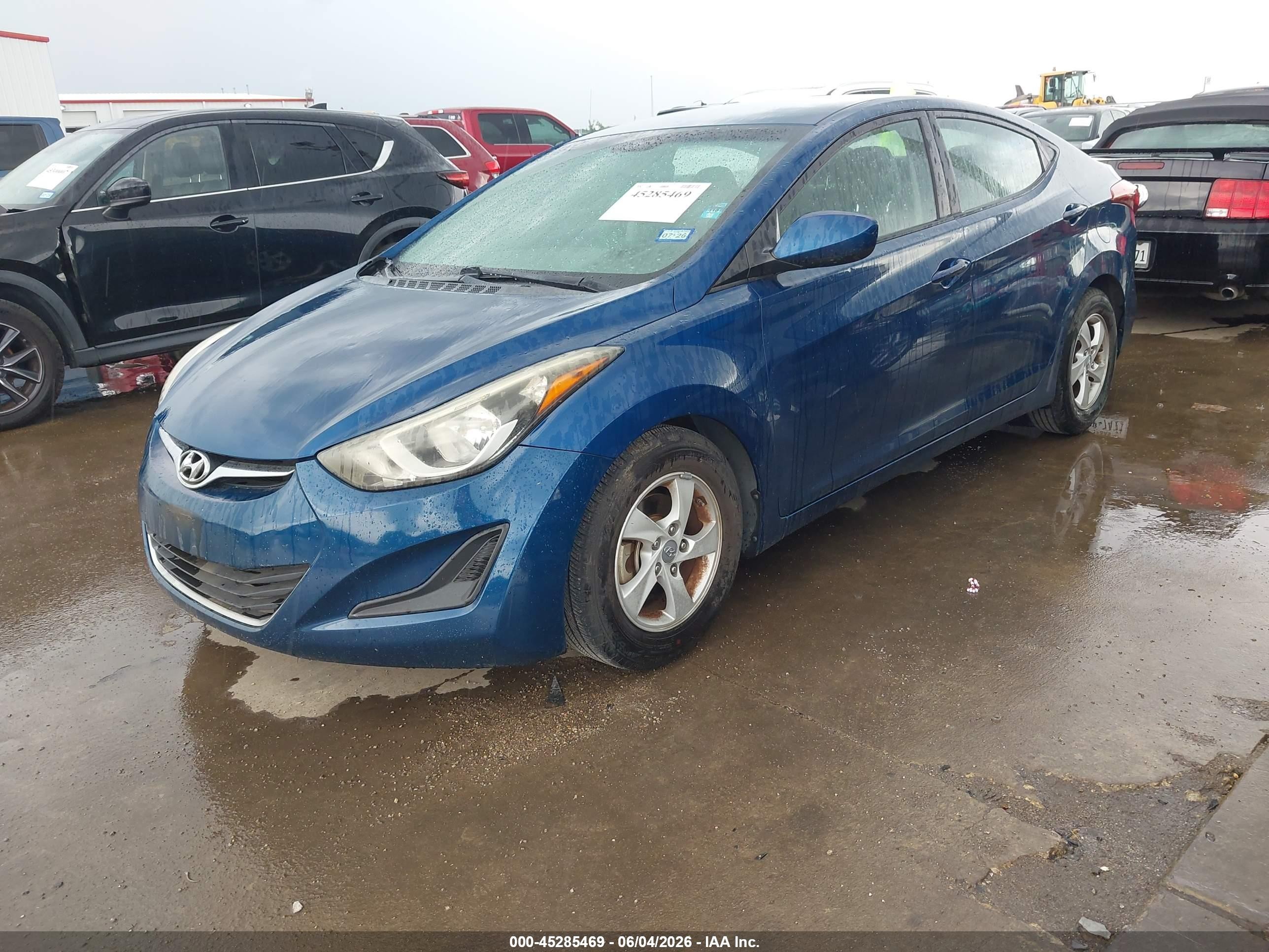 2014 Hyundai Elantra Se Blue vin: KMHDH4AE0EU199431