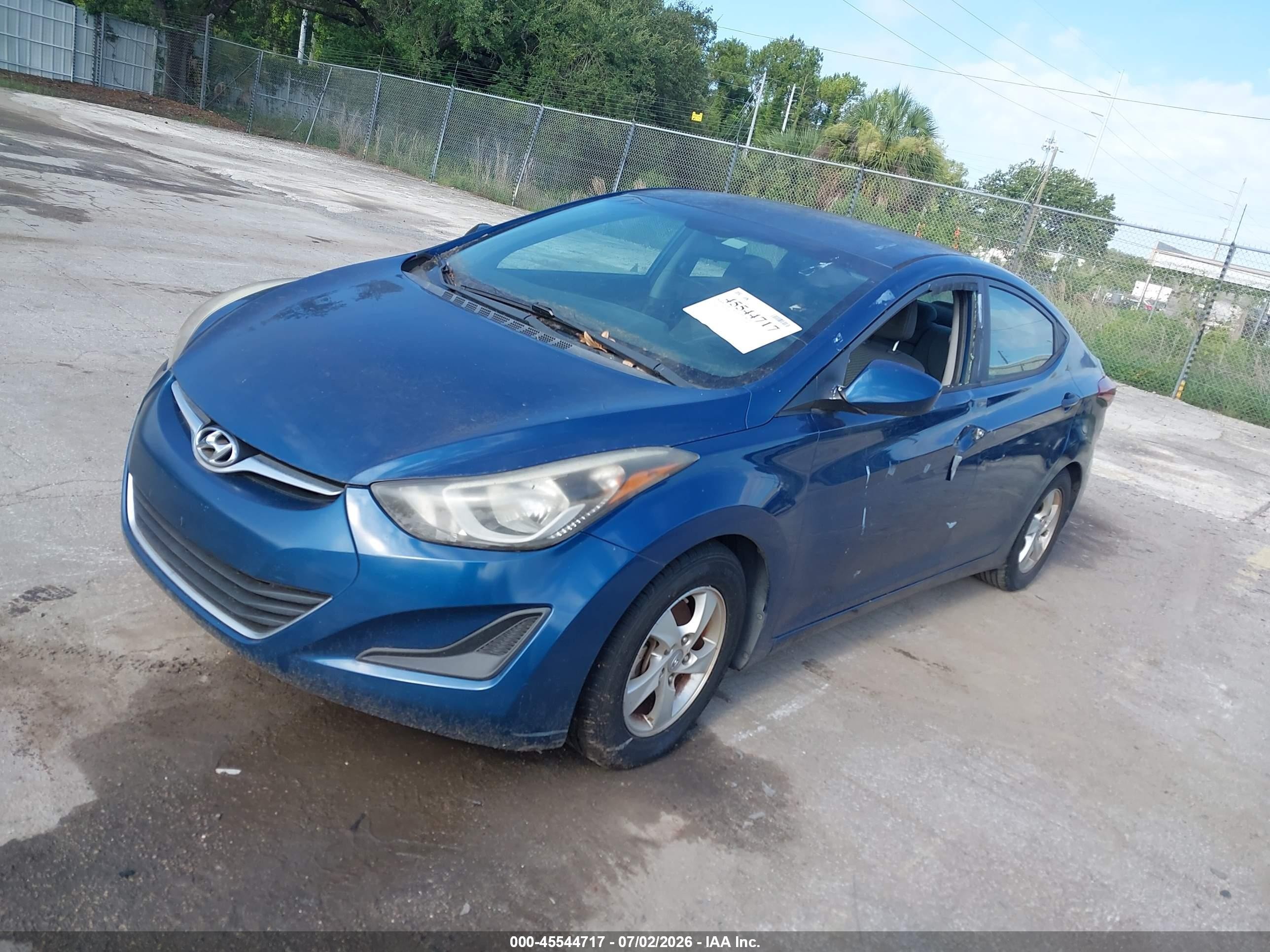 2014 Hyundai Elantra Se Blue vin: KMHDH4AE0EU201209