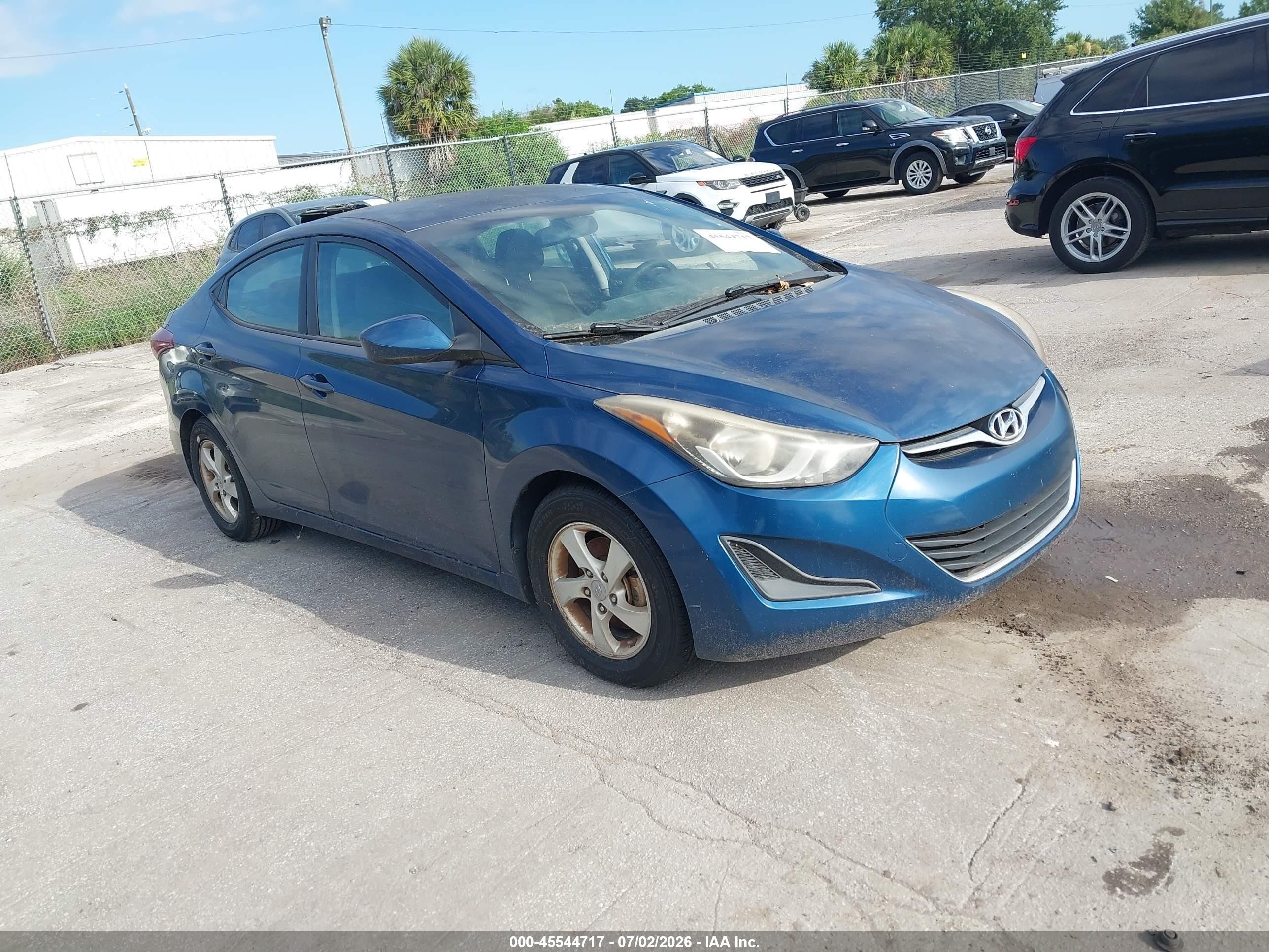 2014 Hyundai Elantra Se Blue vin: KMHDH4AE0EU201209