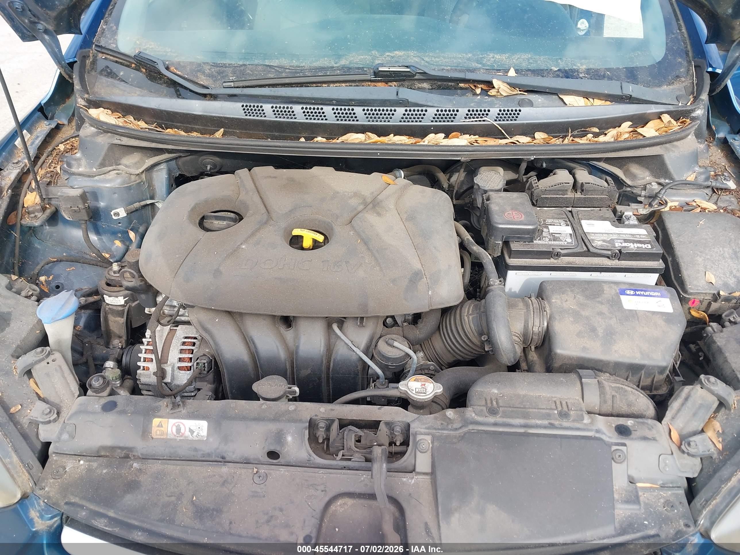 2014 Hyundai Elantra Se Blue vin: KMHDH4AE0EU201209