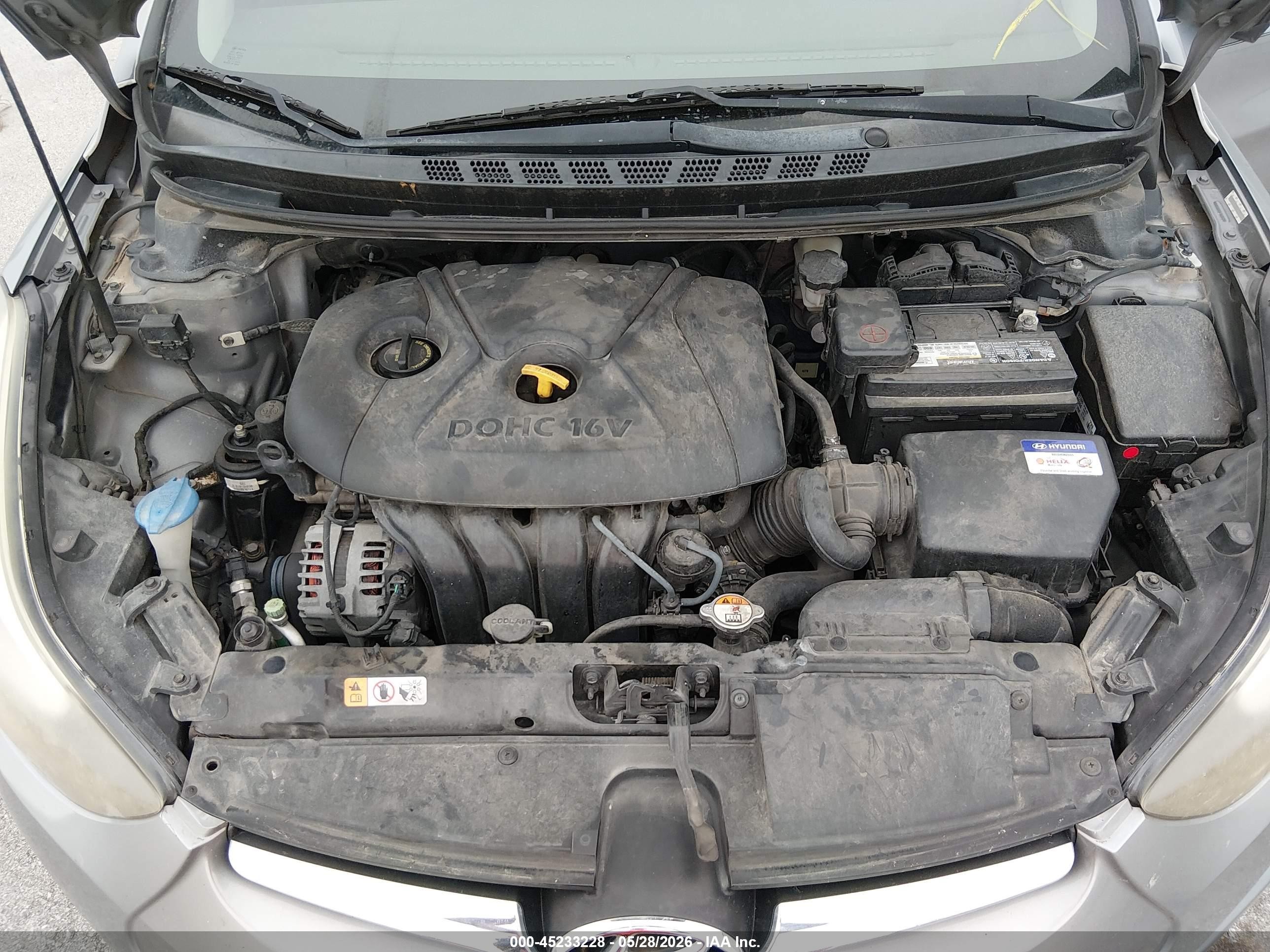 2014 Hyundai Elantra Se Silver vin: KMHDH4AE0EU207401