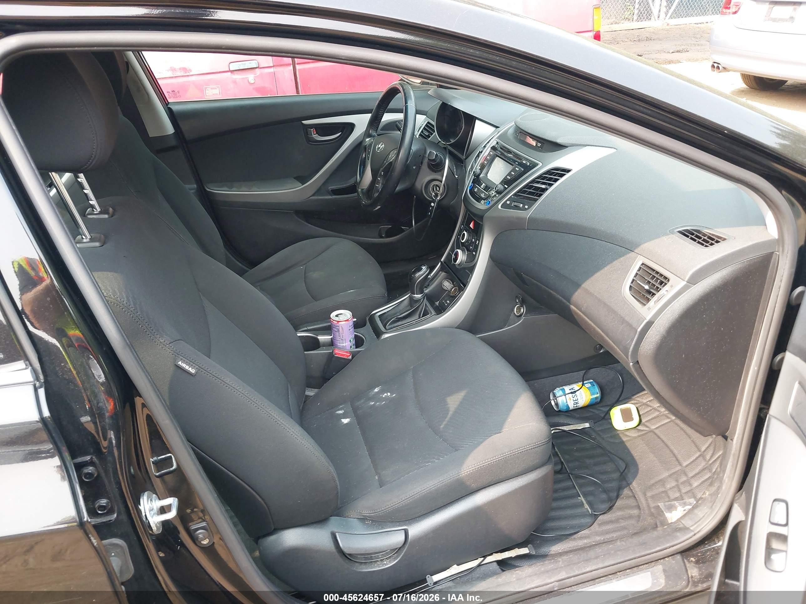 2015 Hyundai Elantra Se Black vin: KMHDH4AE0FU235796