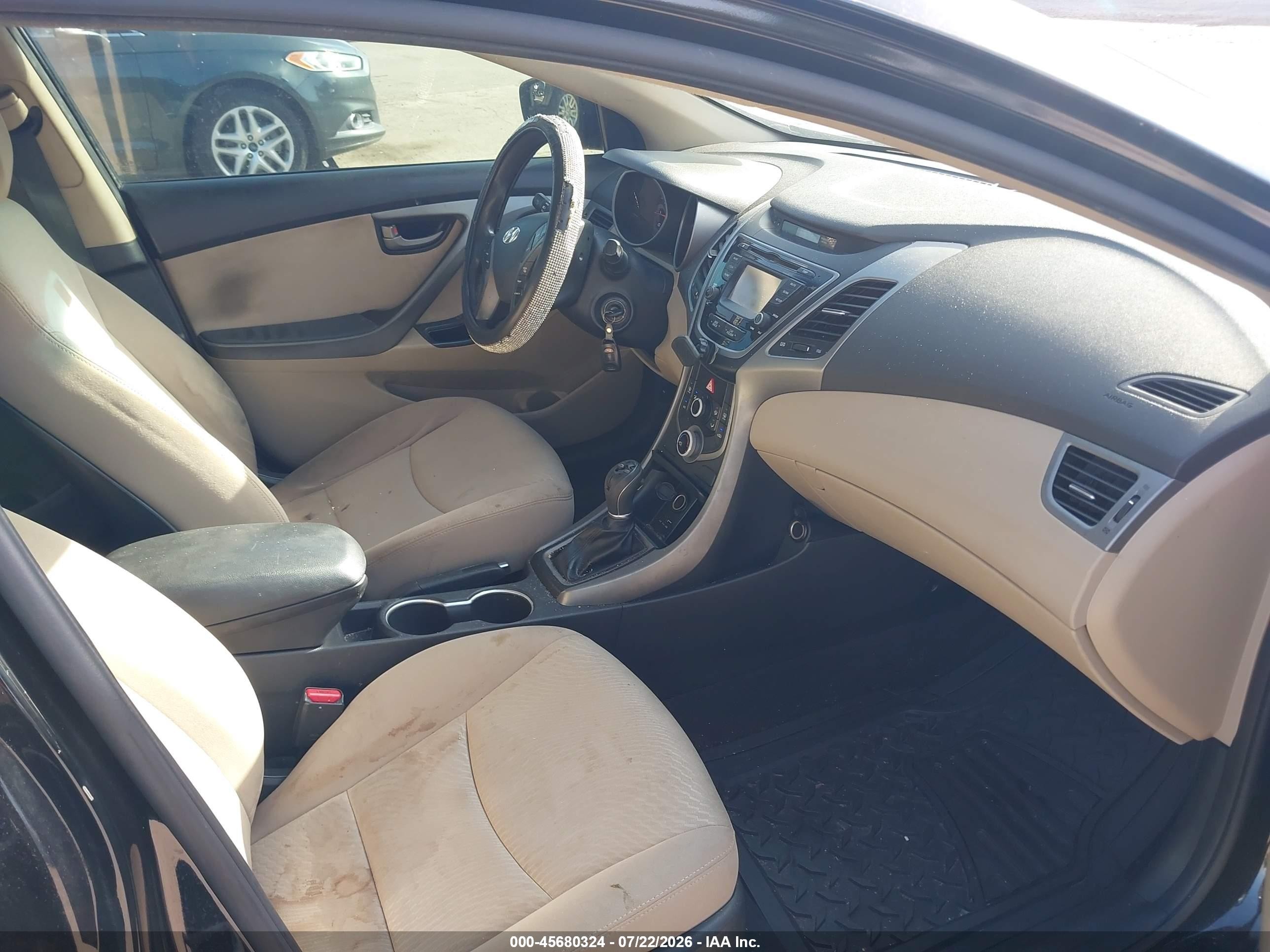 2015 Hyundai Elantra Se Black vin: KMHDH4AE0FU261363