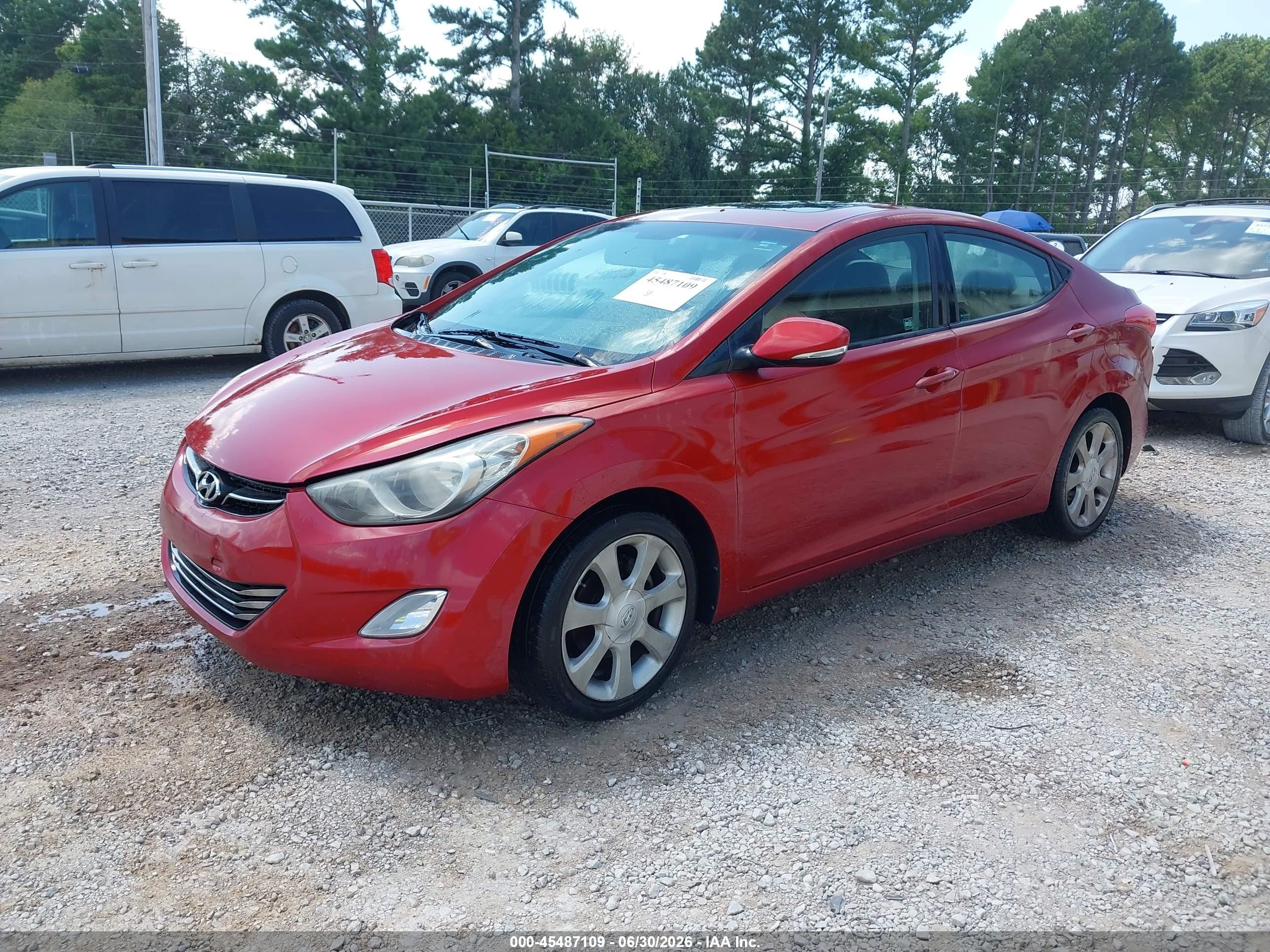 2011 Hyundai Elantra Limited (ulsan Plant) Красный vin: KMHDH4AE1BU108601