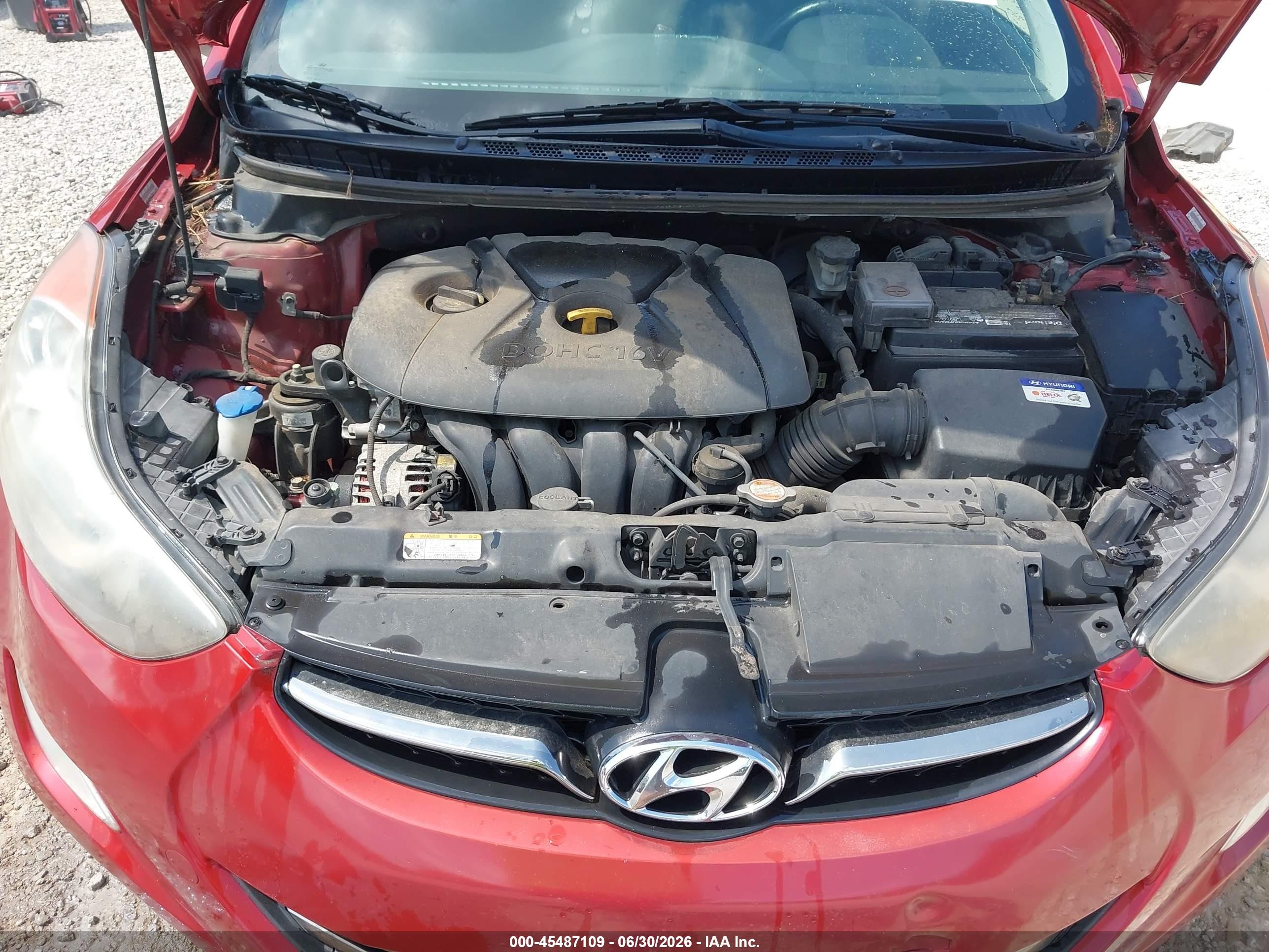 2011 Hyundai Elantra Limited (ulsan Plant) Красный vin: KMHDH4AE1BU108601