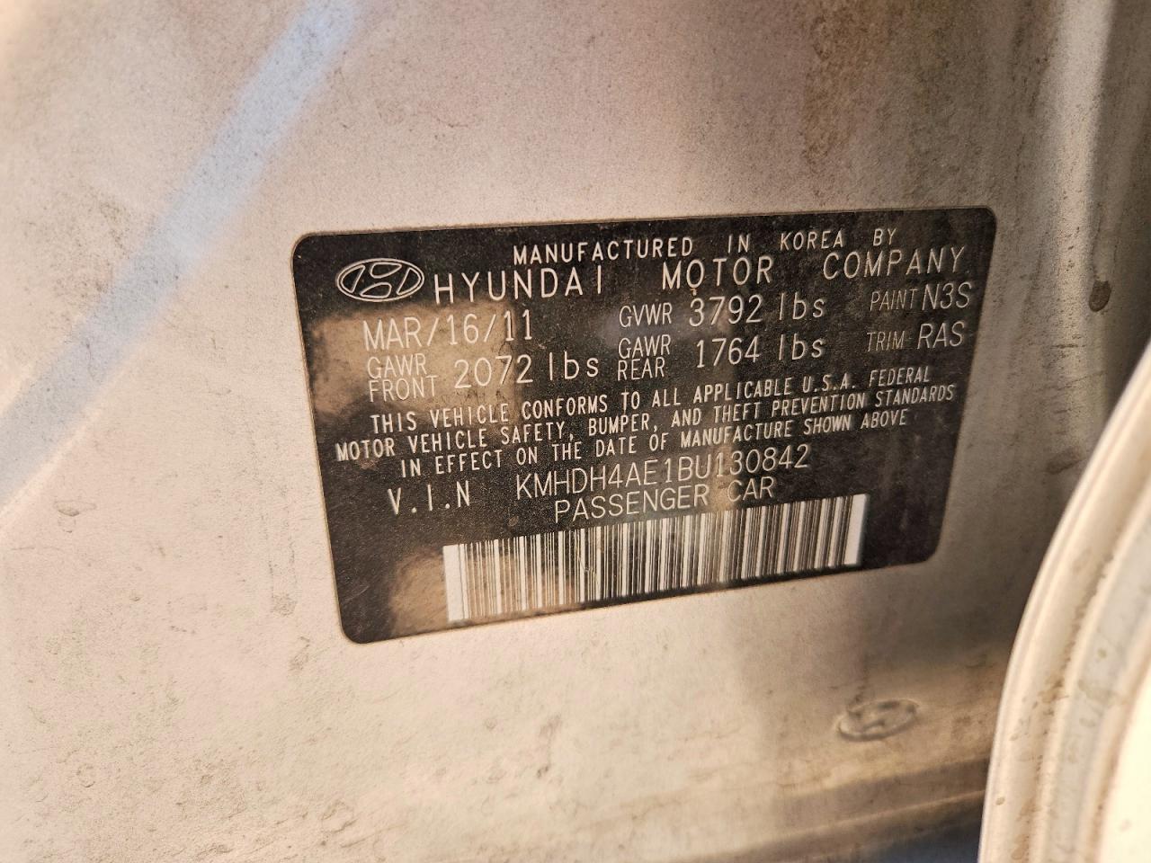 2011 Hyundai Elantra Gls Silver vin: KMHDH4AE1BU130842