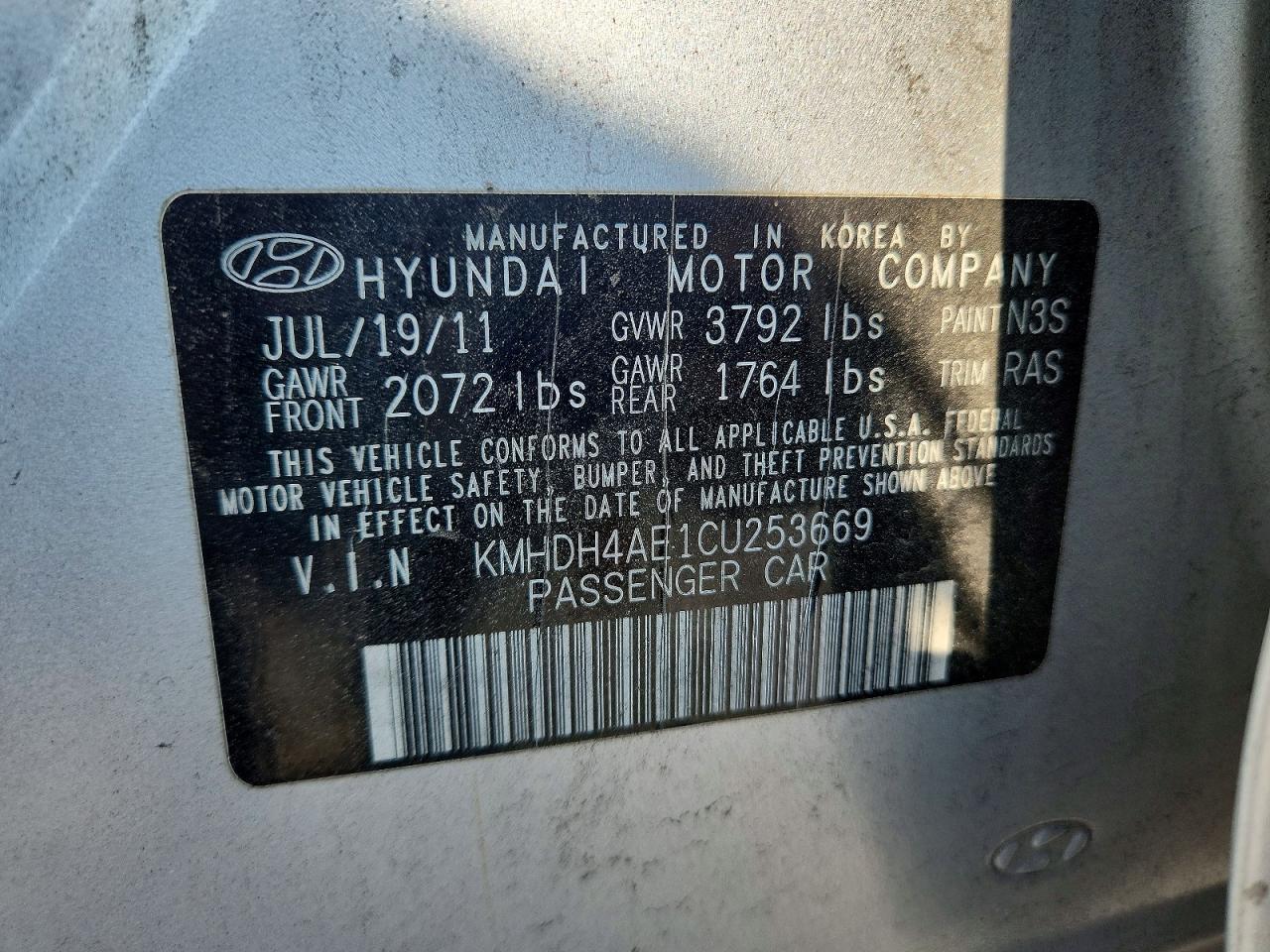 2012 Hyundai Elantra Gls Silver vin: KMHDH4AE1CU253669