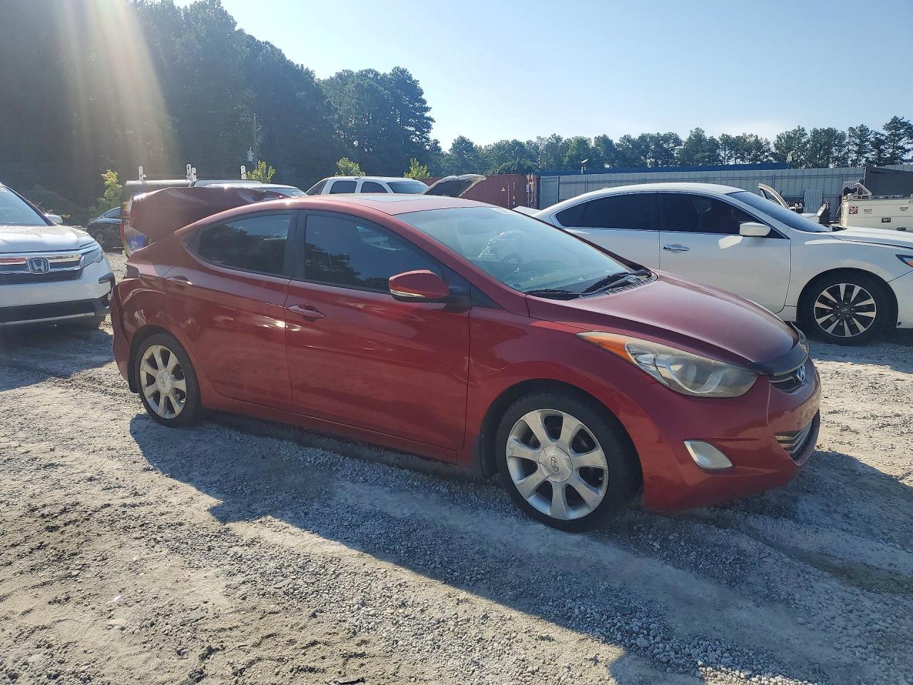 2012 Hyundai Elantra Limited Burgundy vin: KMHDH4AE1CU271217