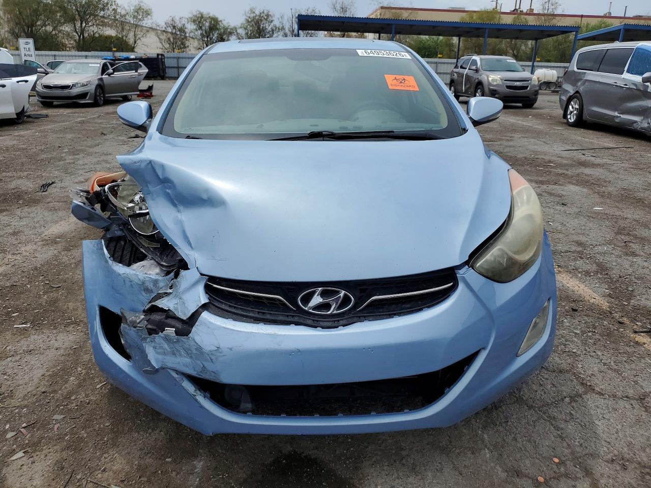 2012 Hyundai Elantra Limited Blue vin: KMHDH4AE1CU282721