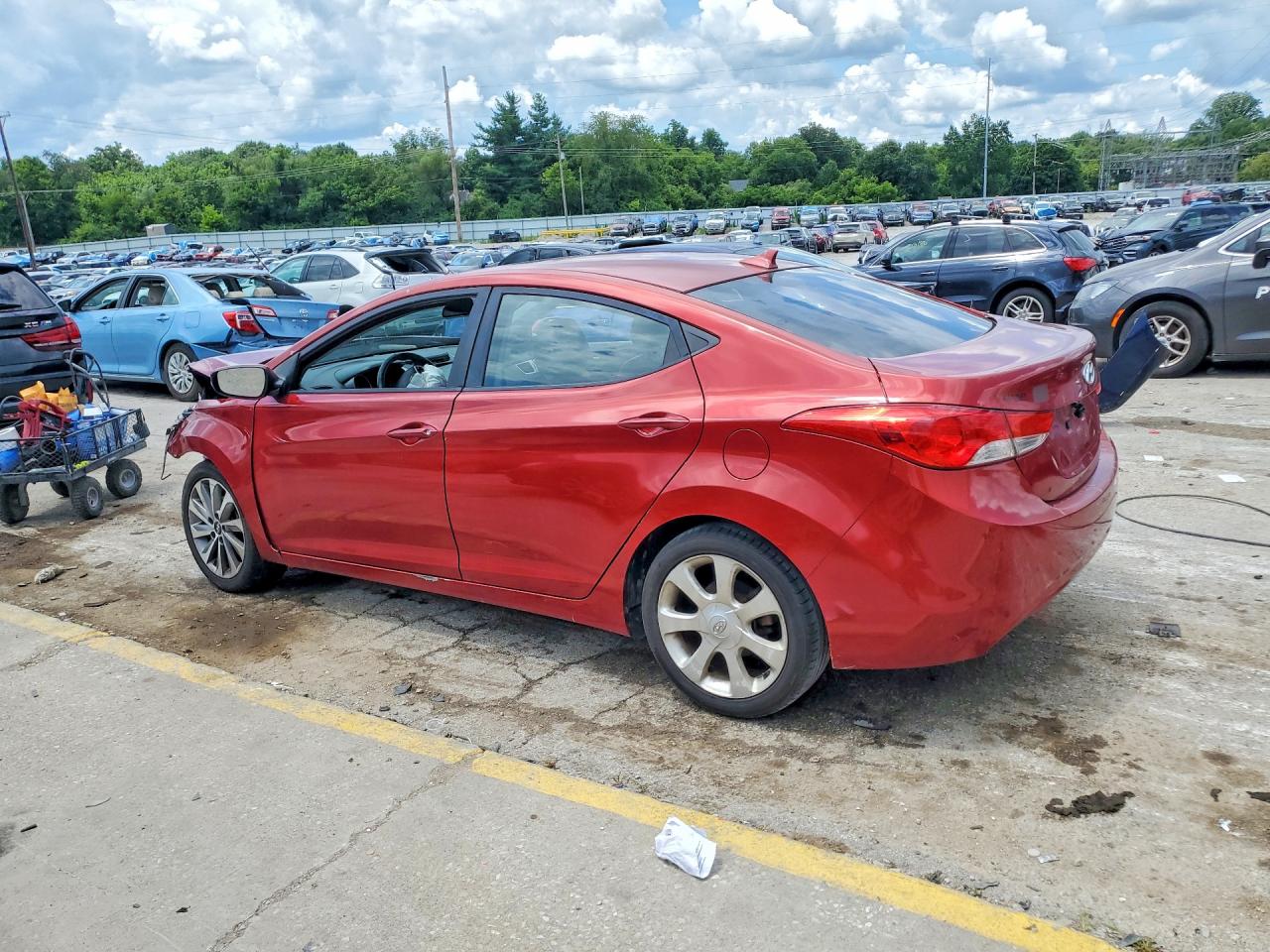 2012 Hyundai Elantra Limited Red vin: KMHDH4AE1CU308508