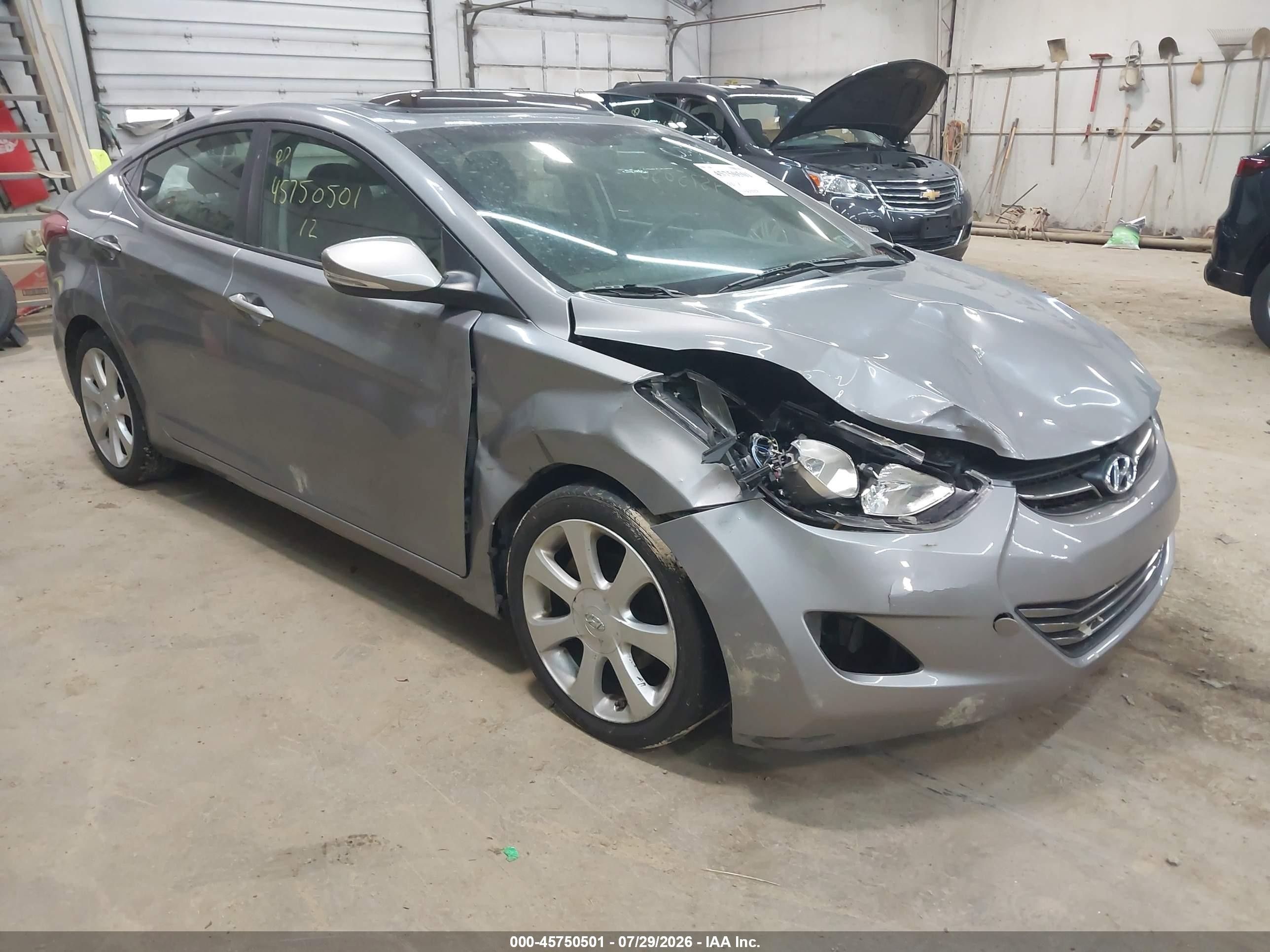 2012 Hyundai Elantra Limited (ulsan Plant) Серебряный vin: KMHDH4AE1CU380535