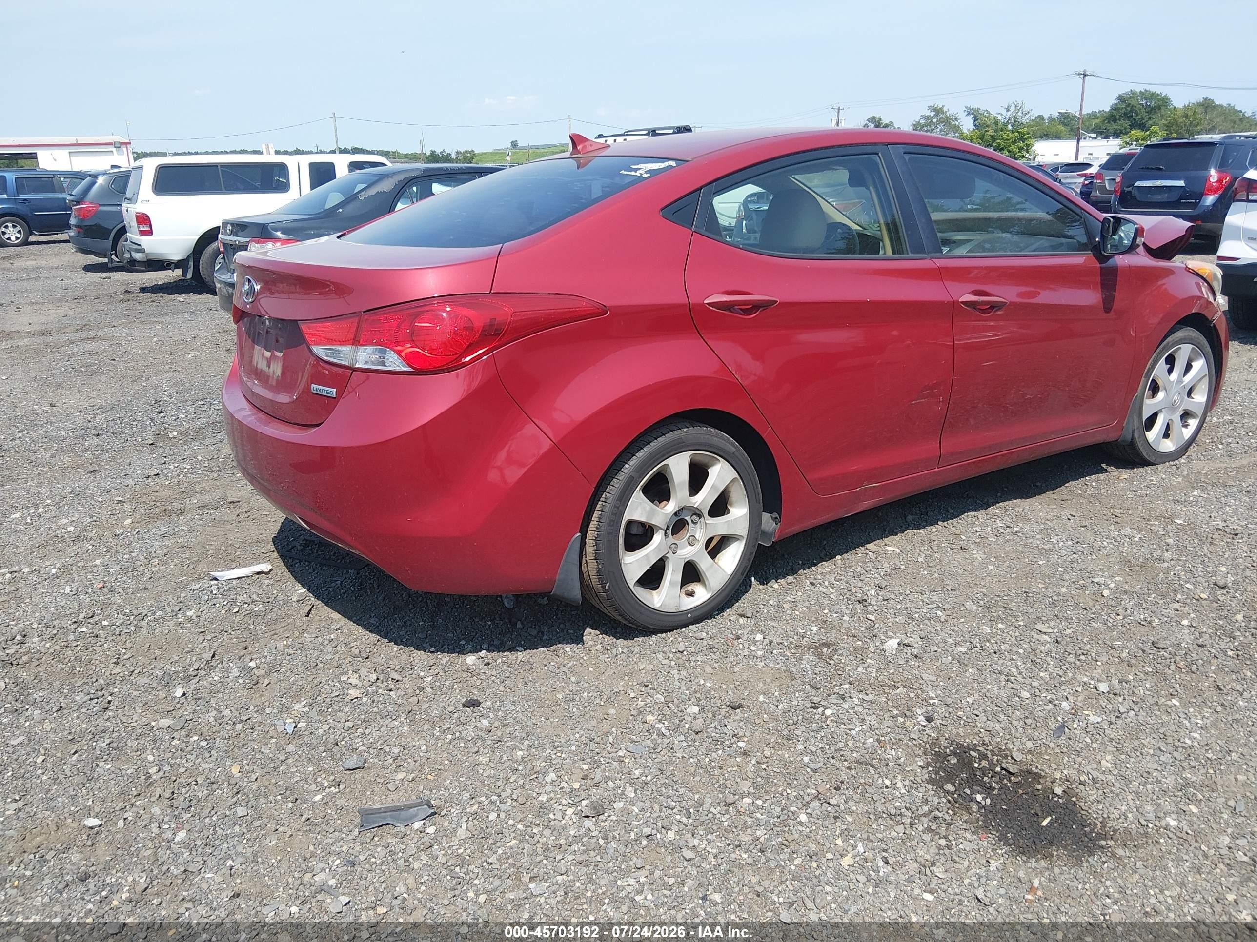 2012 Hyundai Elantra Limited (ulsan Plant) Red vin: KMHDH4AE1CU407393