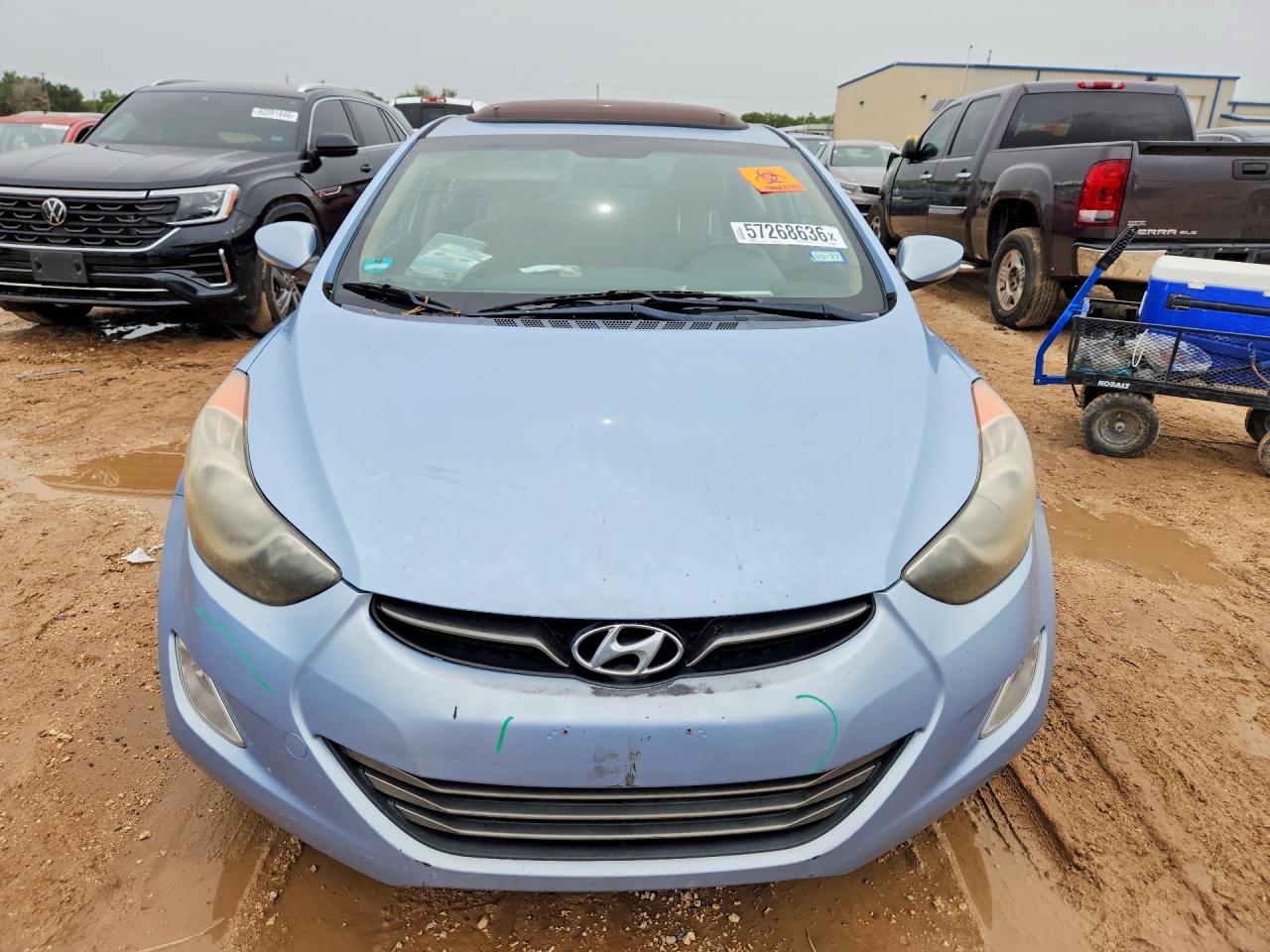 2012 Hyundai Elantra Limited Blue vin: KMHDH4AE1CU492302