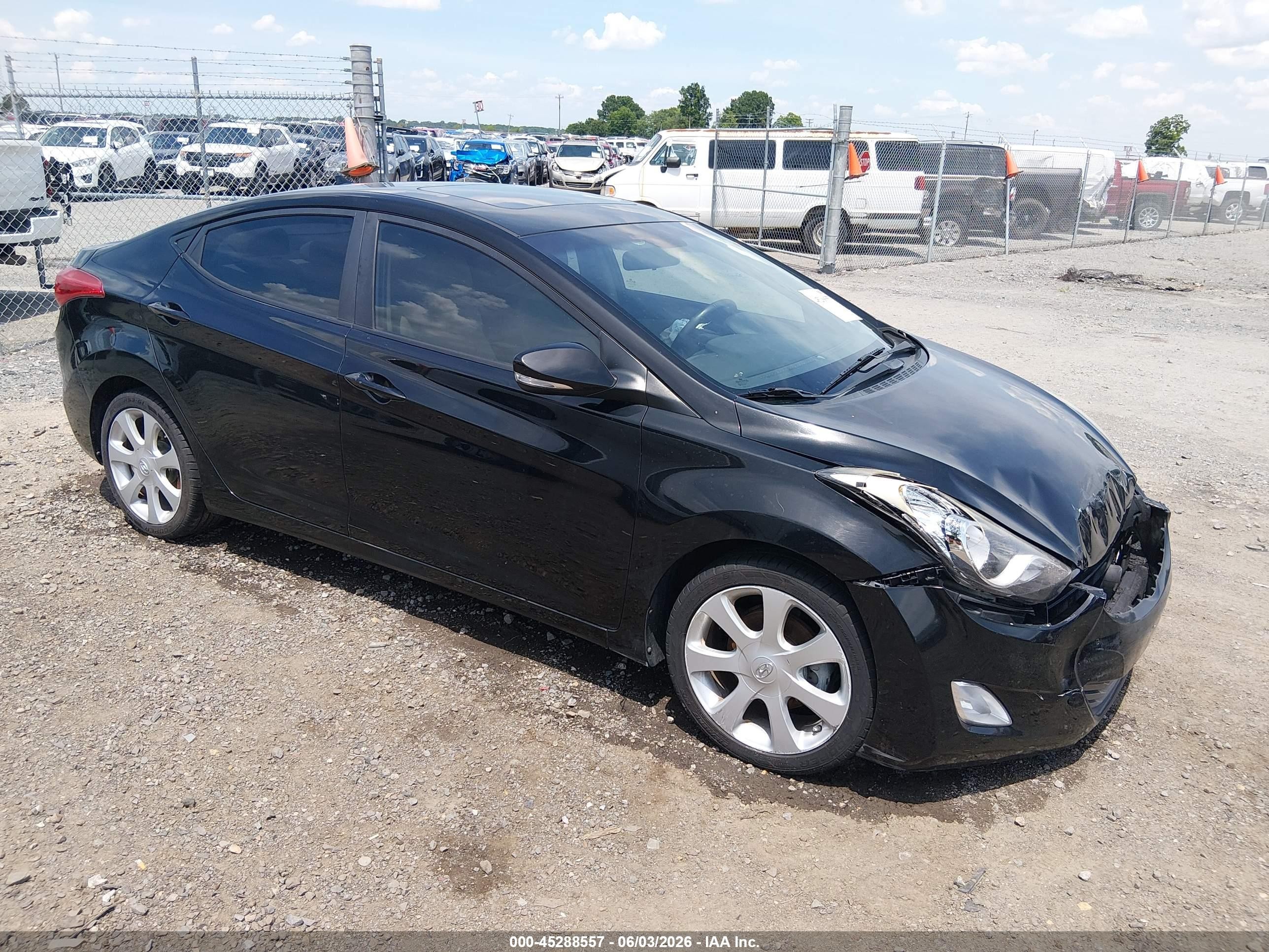 2013 Hyundai Elantra Limited Black vin: KMHDH4AE1DU503395