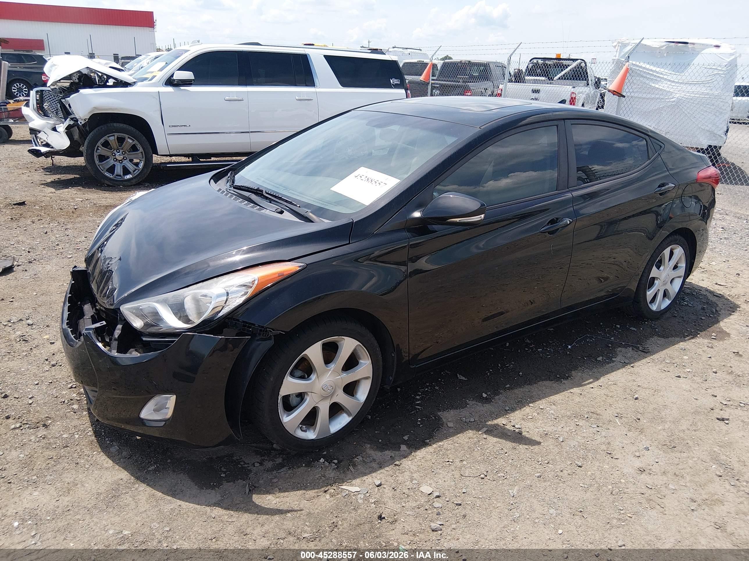 2013 Hyundai Elantra Limited Black vin: KMHDH4AE1DU503395