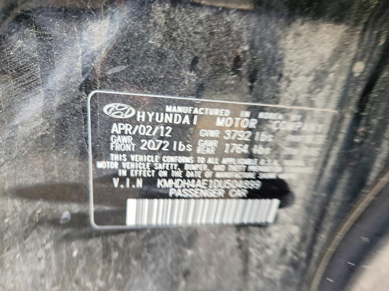 2013 Hyundai Elantra Limited Black vin: KMHDH4AE1DU504899