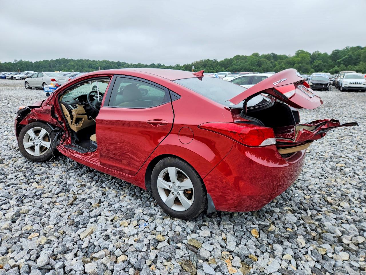 2013 Hyundai Elantra Gls Red vin: KMHDH4AE1DU515336