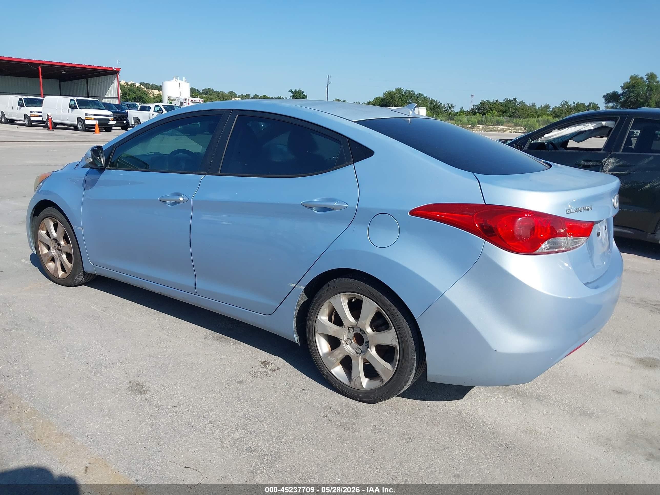 2013 Hyundai Elantra Limited Light Blue vin: KMHDH4AE1DU517992