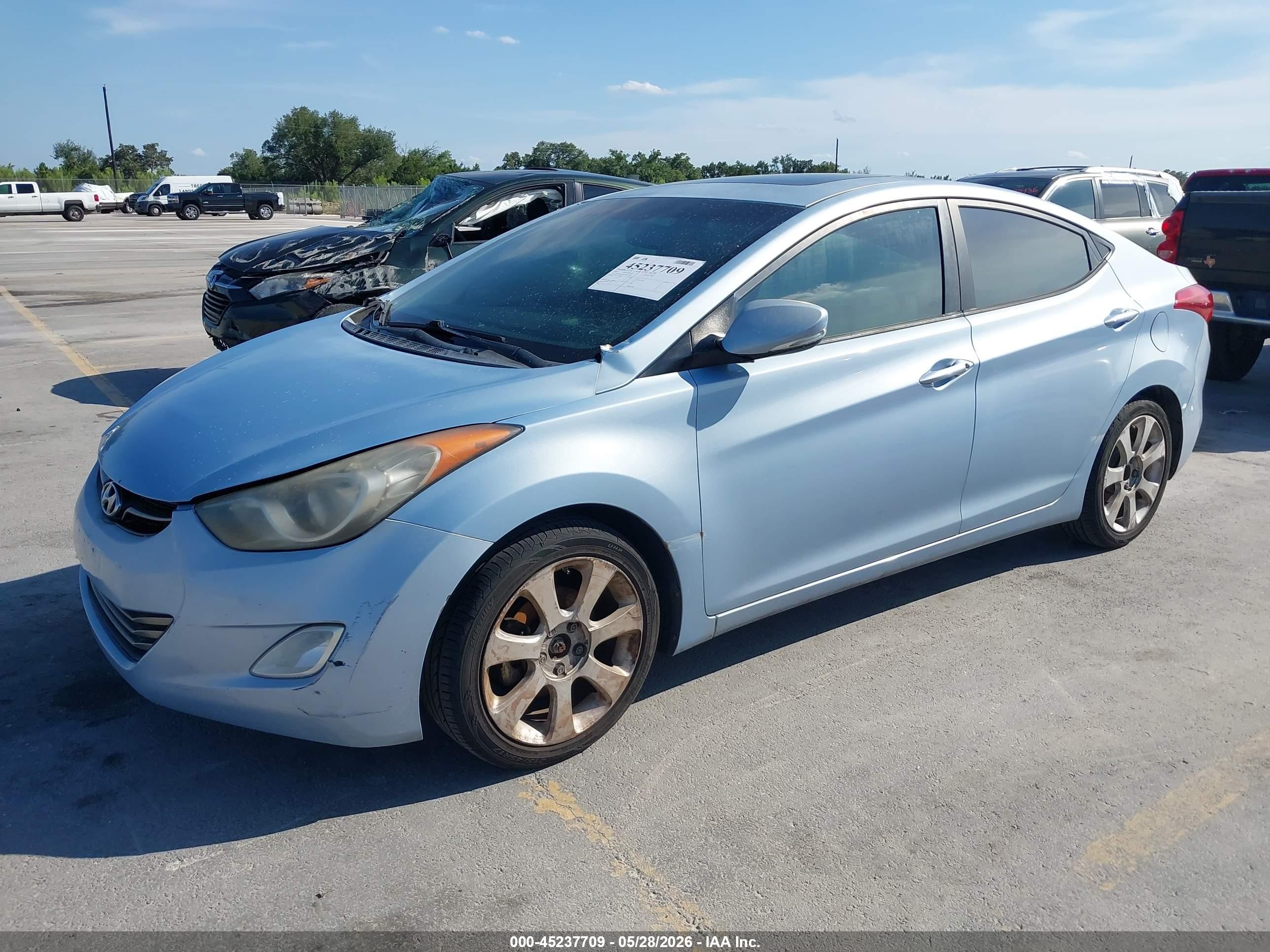 2013 Hyundai Elantra Limited Light Blue vin: KMHDH4AE1DU517992