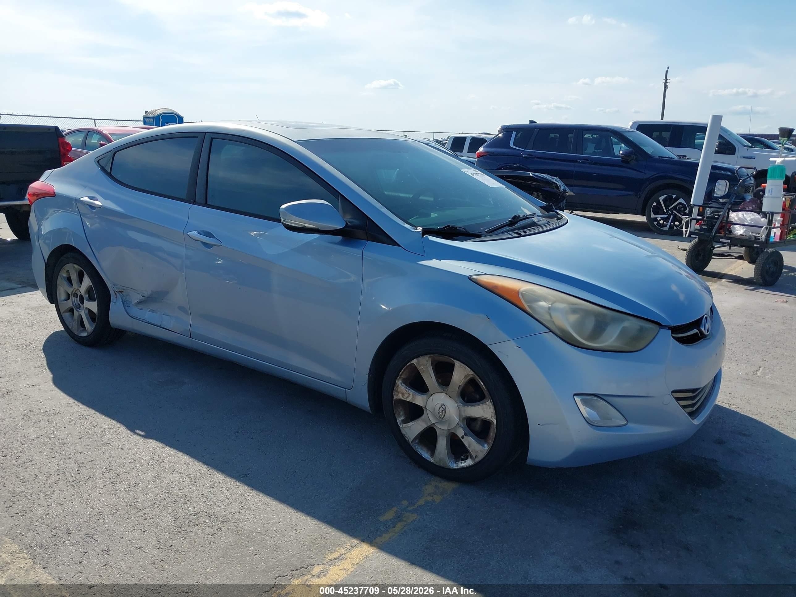 2013 Hyundai Elantra Limited Light Blue vin: KMHDH4AE1DU517992
