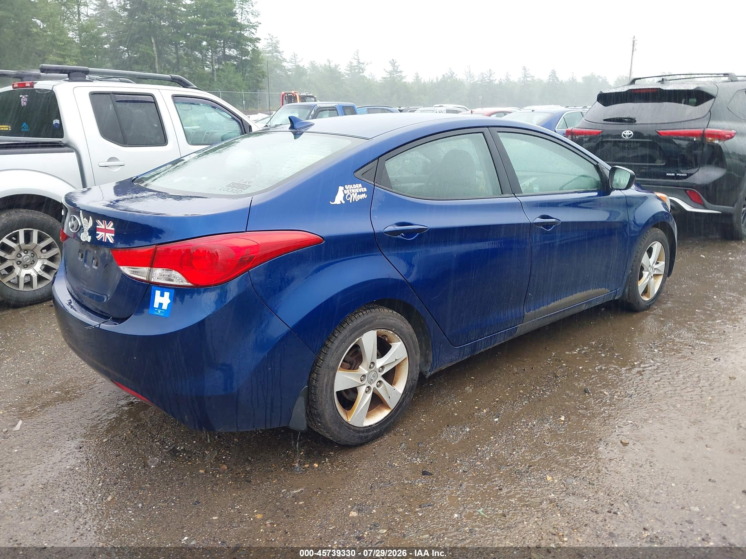 2013 Hyundai Elantra Gls Blue vin: KMHDH4AE1DU537482
