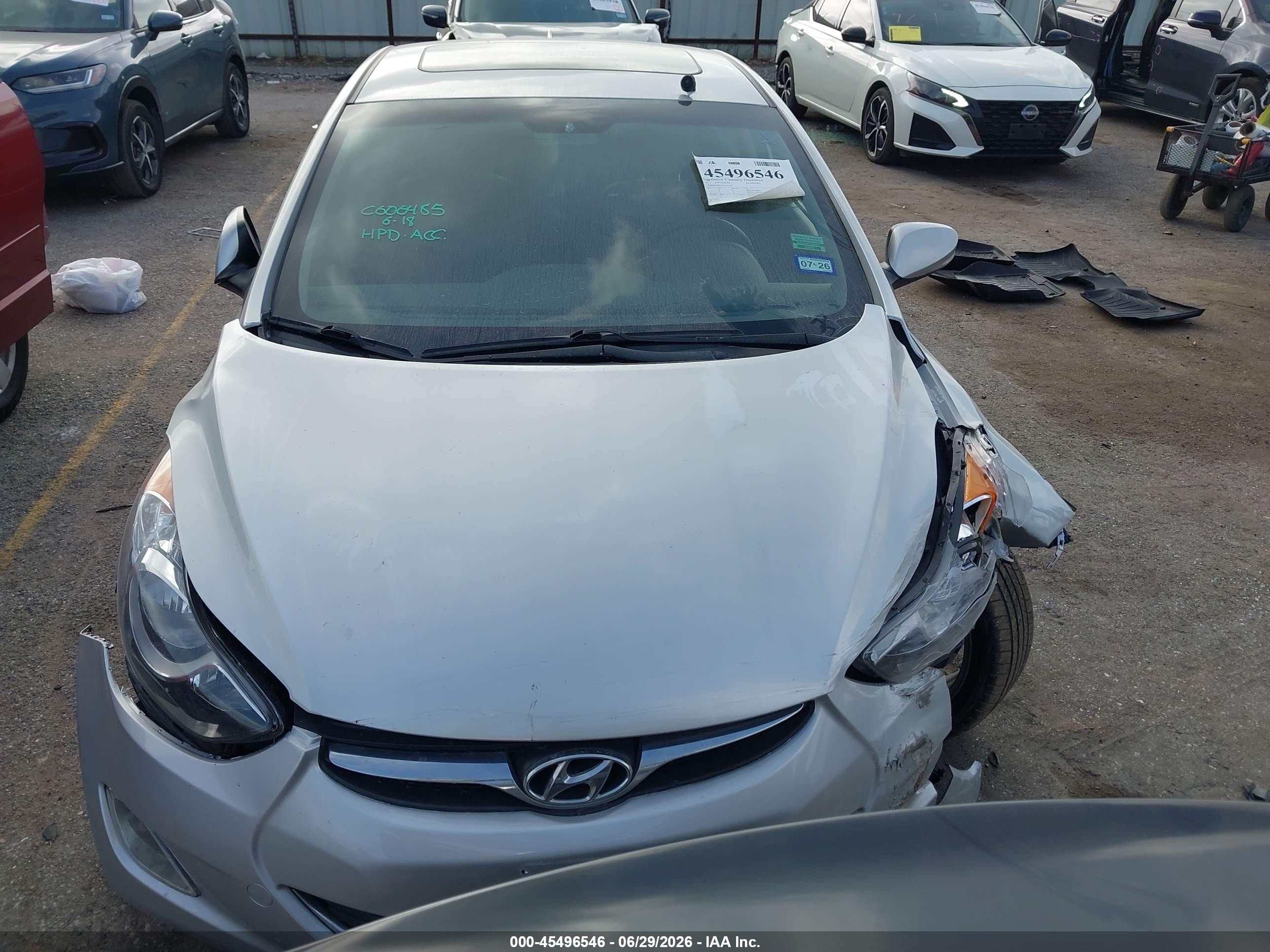 2013 Hyundai Elantra Limited Silver vin: KMHDH4AE1DU556789