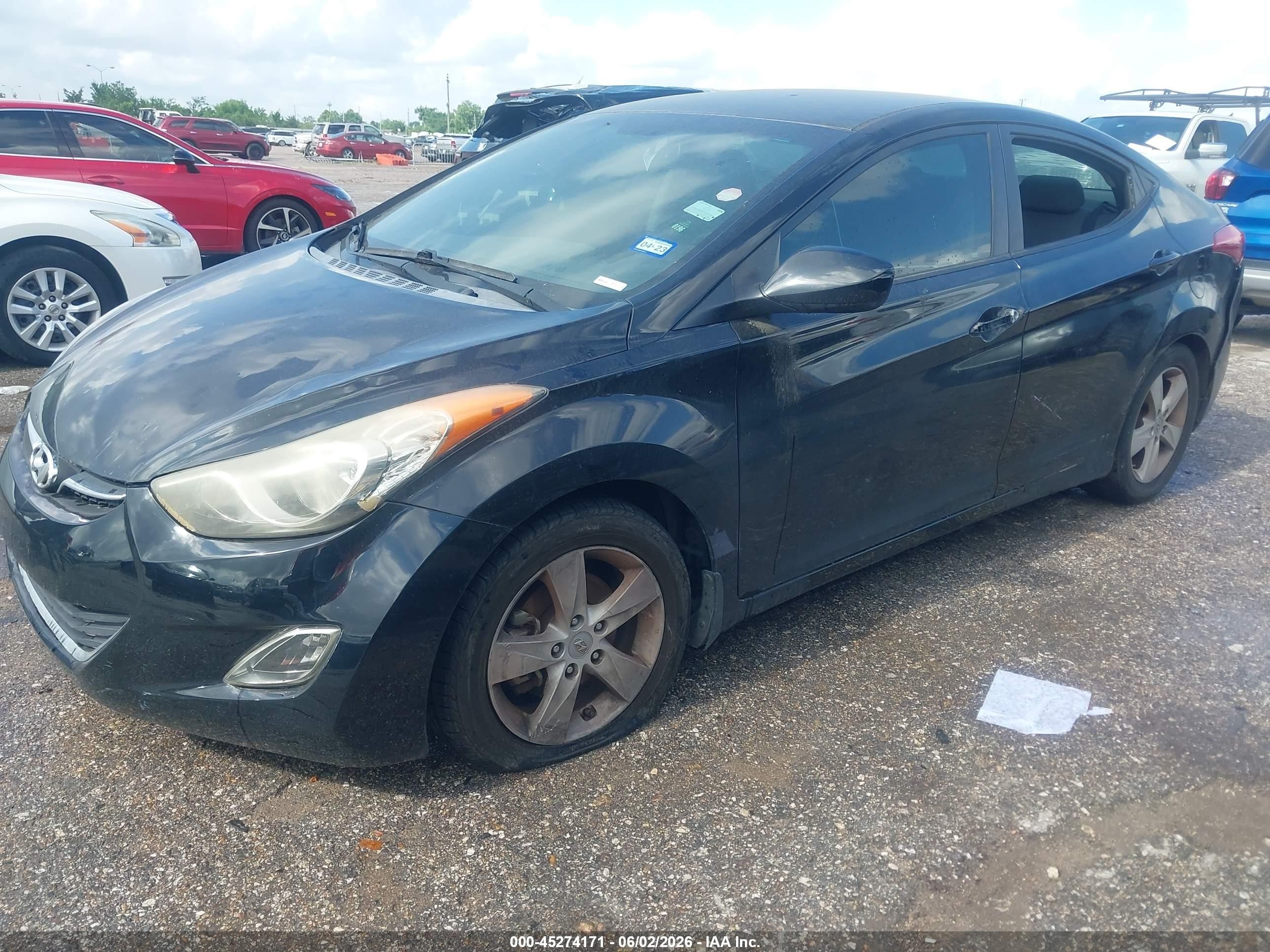 2013 Hyundai Elantra Gls Black vin: KMHDH4AE1DU595141
