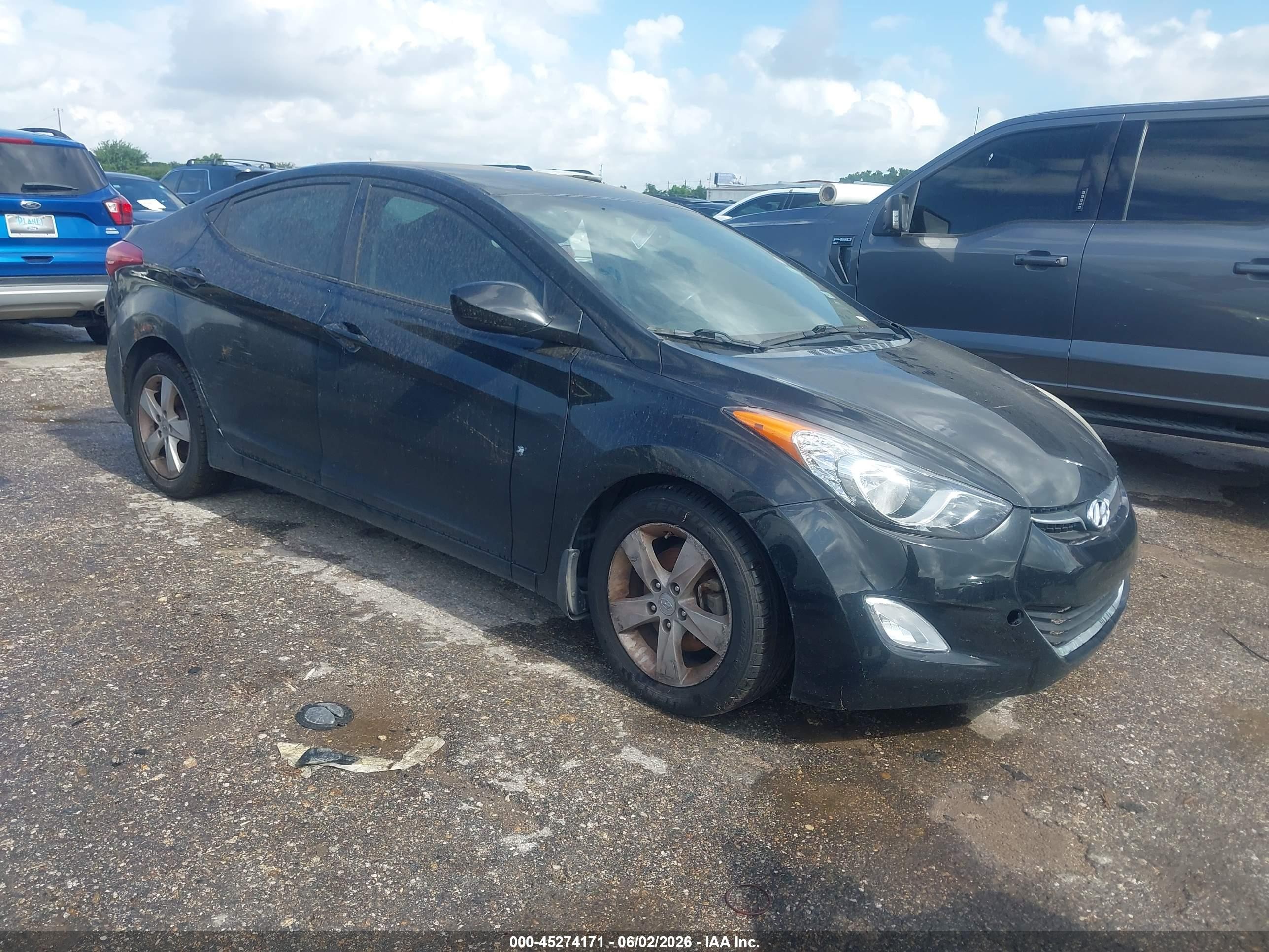 2013 Hyundai Elantra Gls Black vin: KMHDH4AE1DU595141