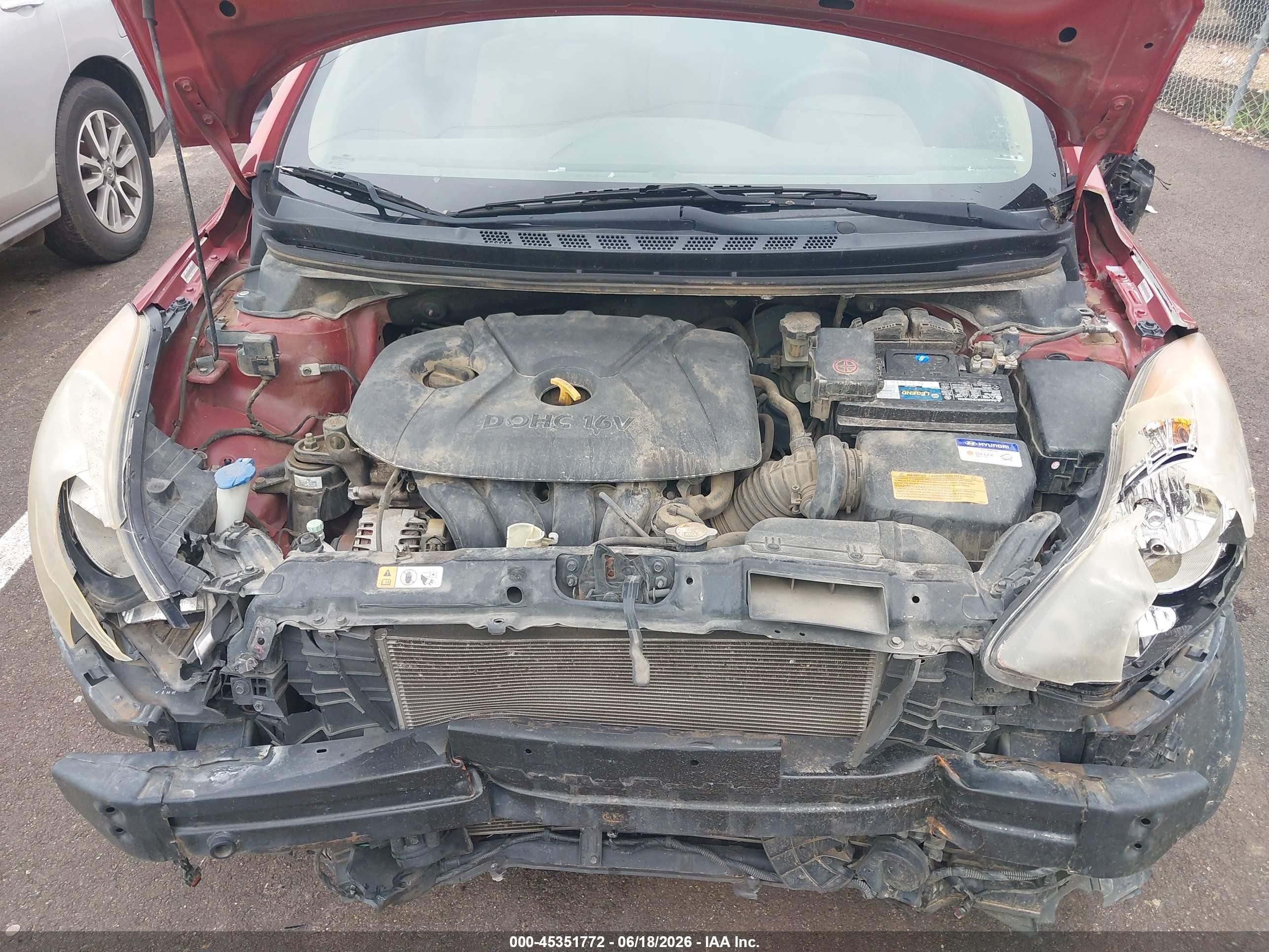 2013 Hyundai Elantra Gls Red vin: KMHDH4AE1DU631782