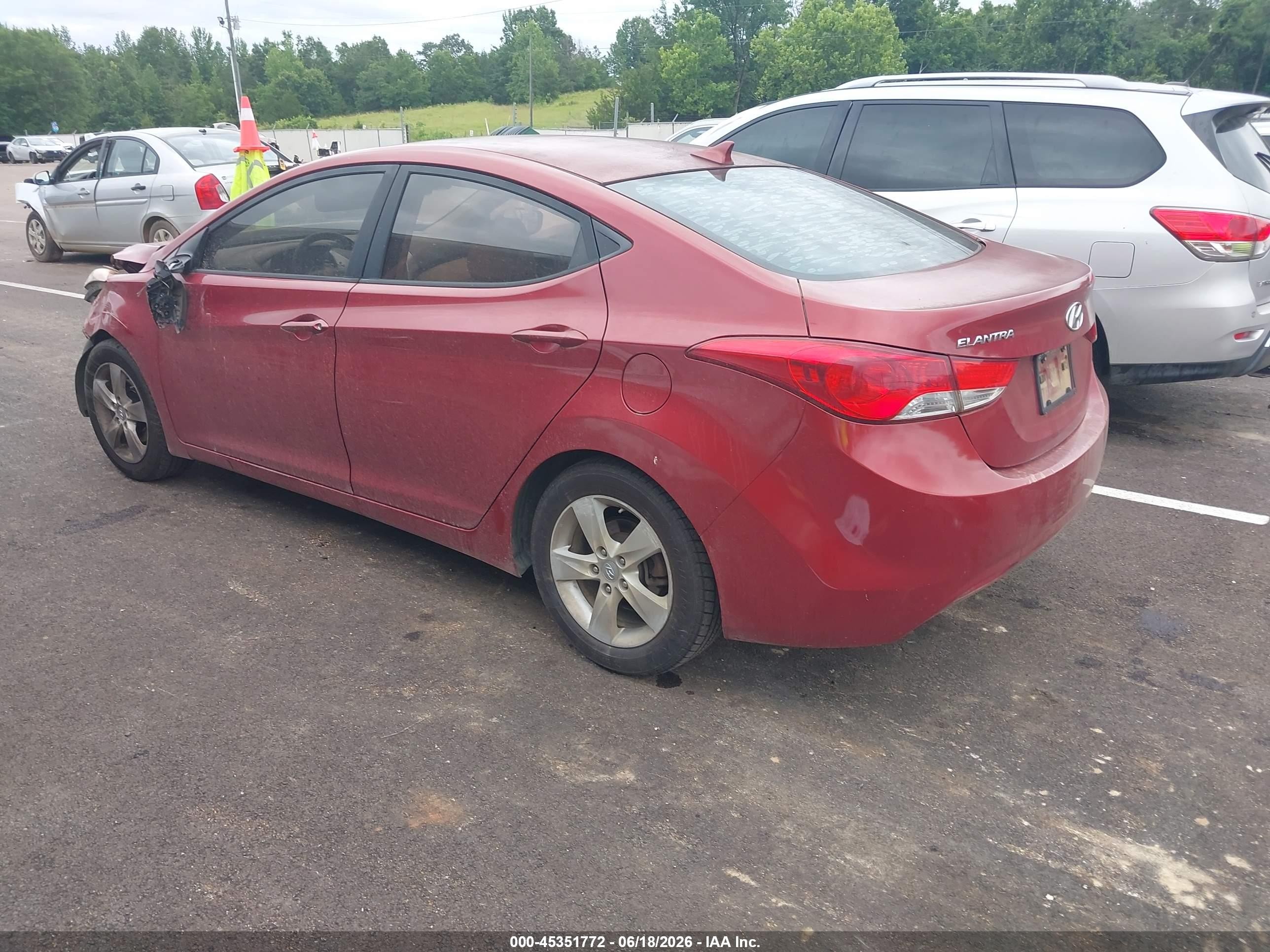 2013 Hyundai Elantra Gls Red vin: KMHDH4AE1DU631782