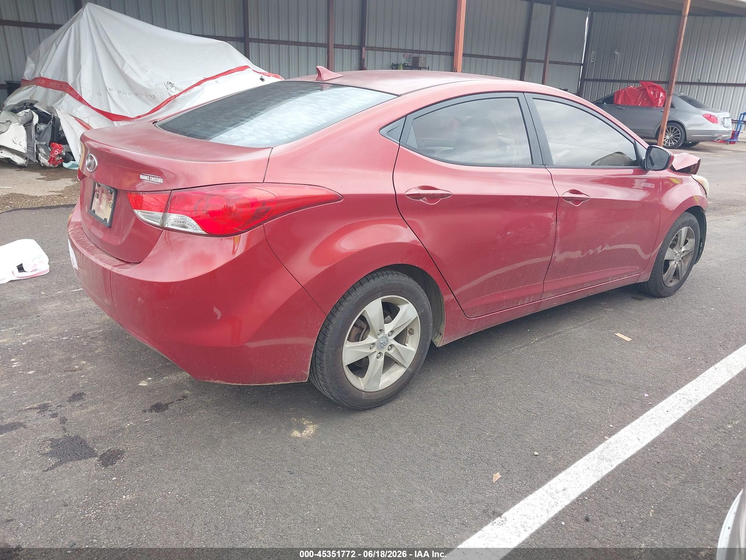 2013 Hyundai Elantra Gls Red vin: KMHDH4AE1DU631782