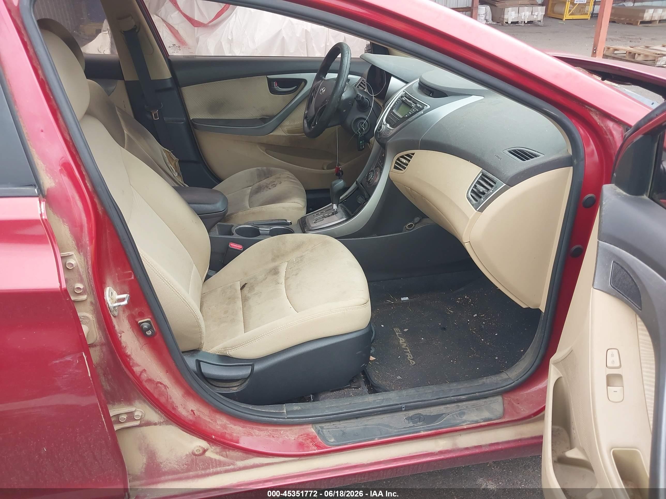 2013 Hyundai Elantra Gls Red vin: KMHDH4AE1DU631782