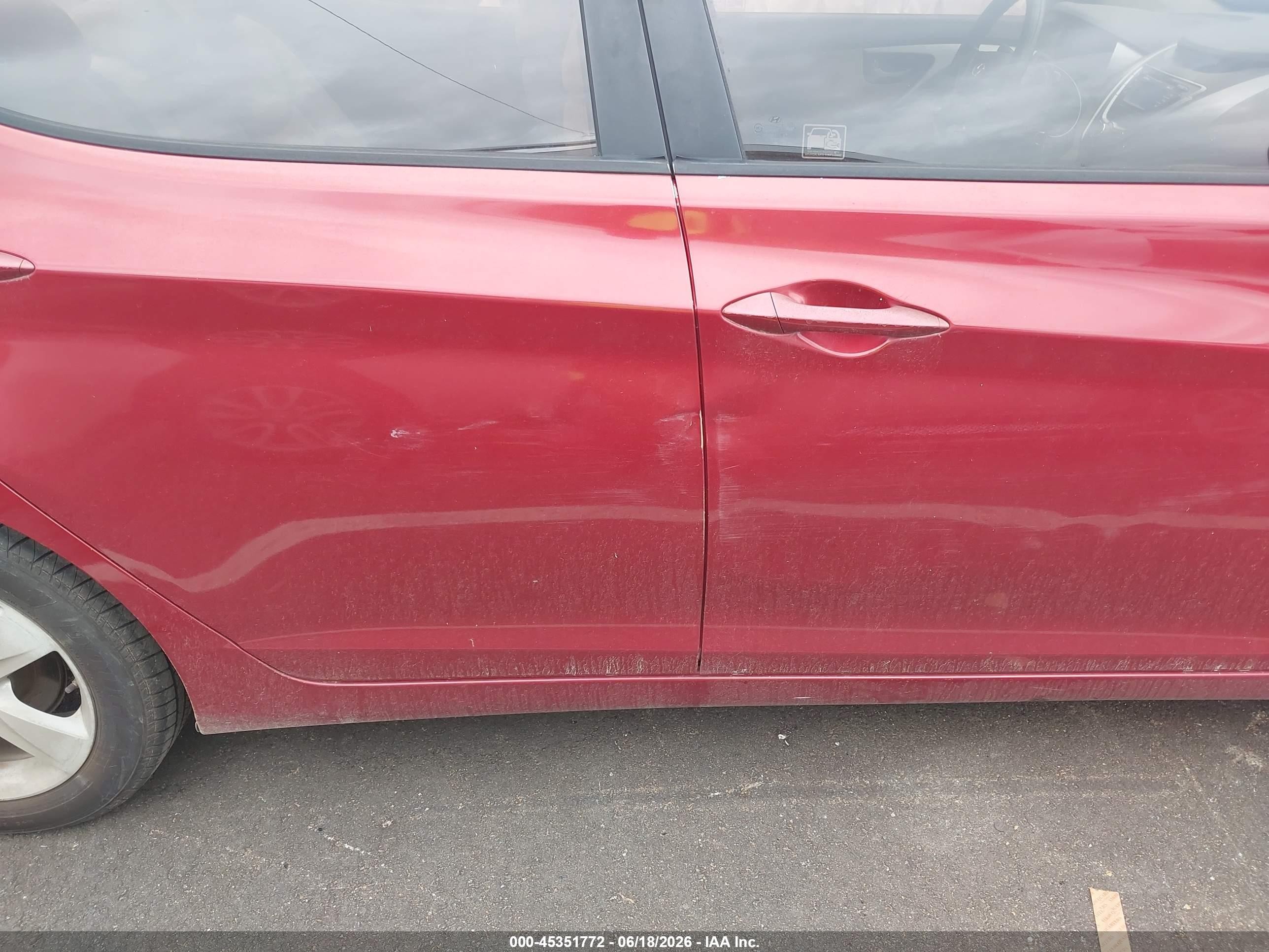 2013 Hyundai Elantra Gls Red vin: KMHDH4AE1DU631782
