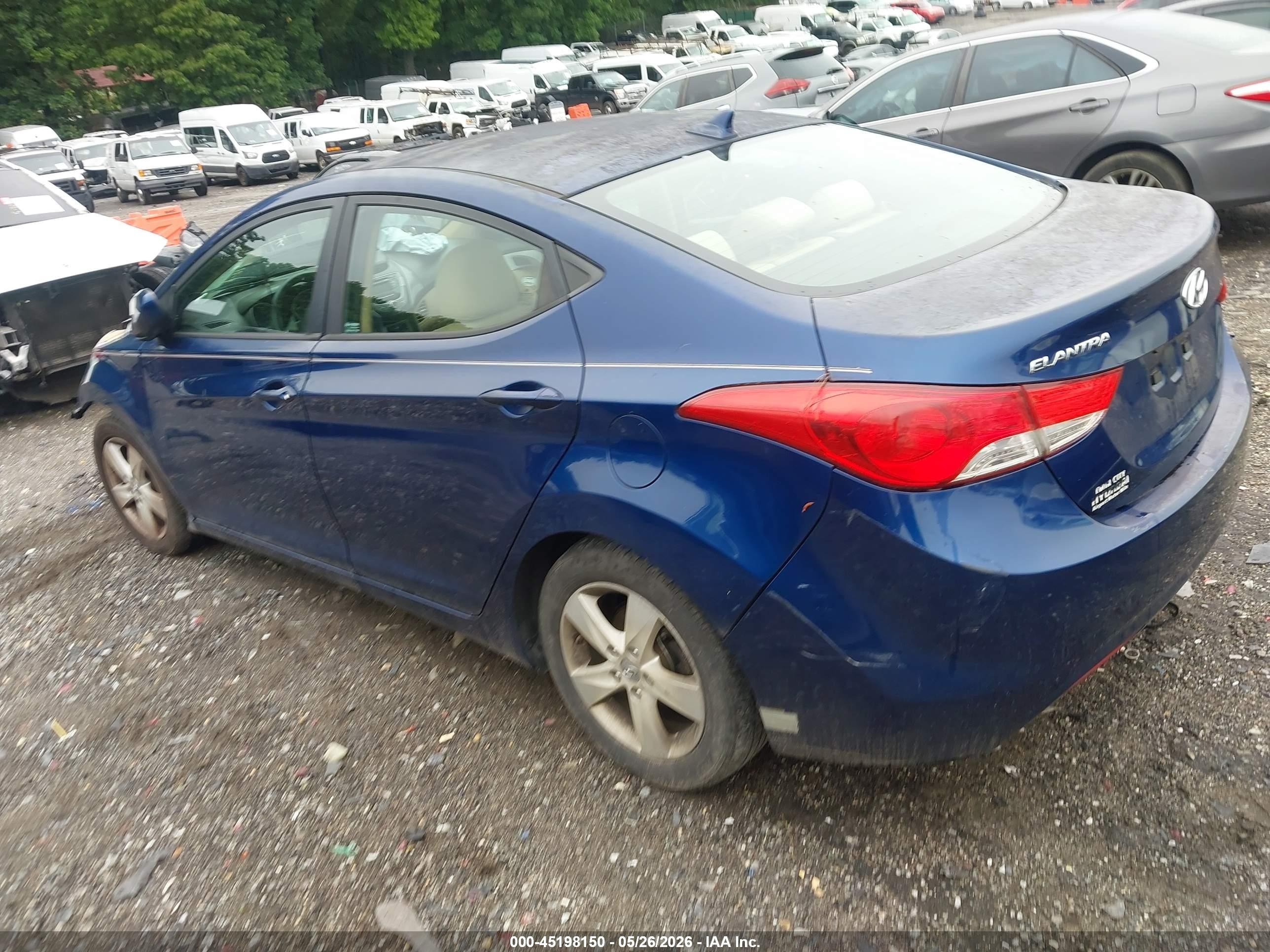 2013 Hyundai Elantra Gls Blue vin: KMHDH4AE1DU632978