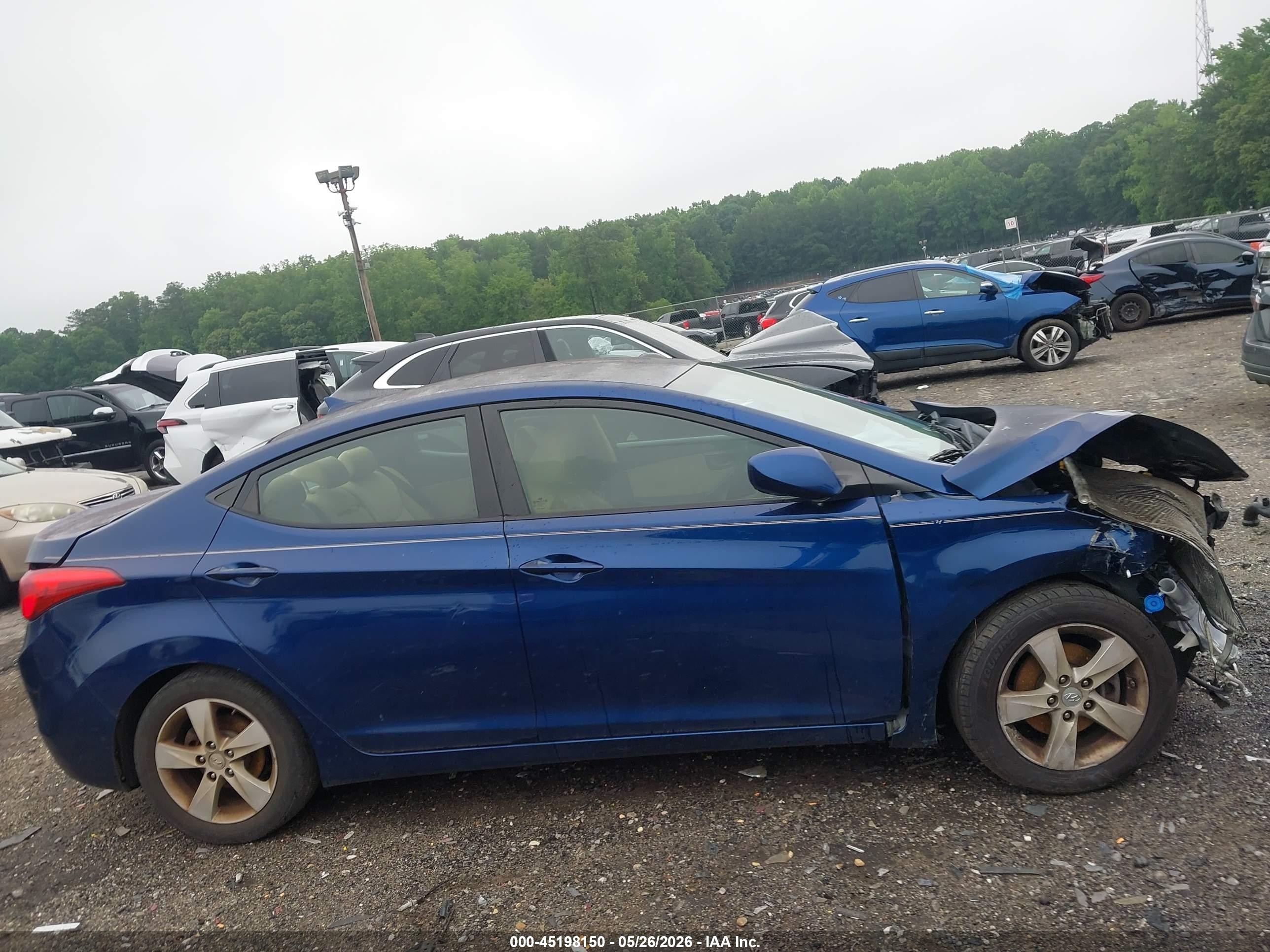 2013 Hyundai Elantra Gls Blue vin: KMHDH4AE1DU632978