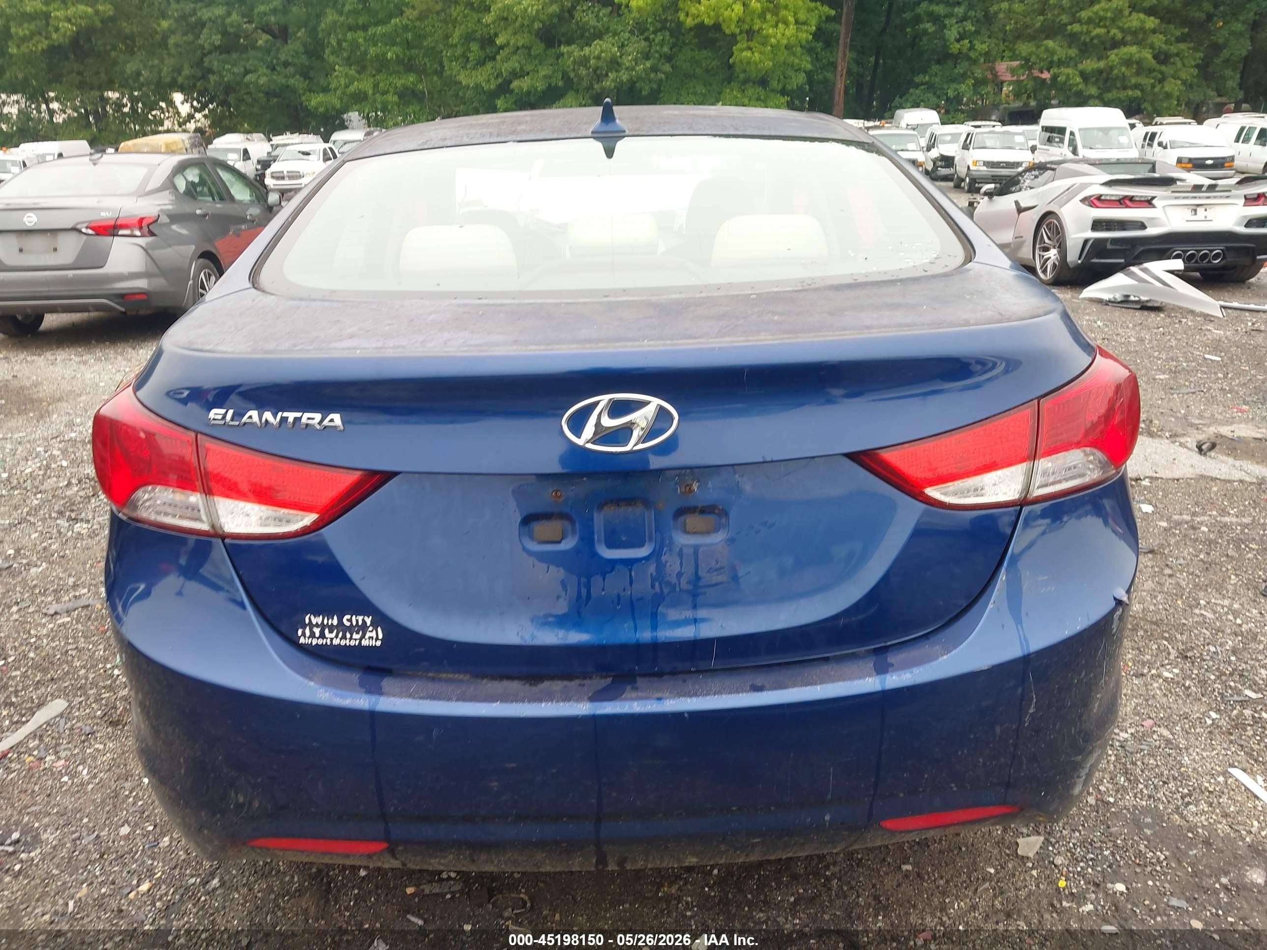 2013 Hyundai Elantra Gls Blue vin: KMHDH4AE1DU632978