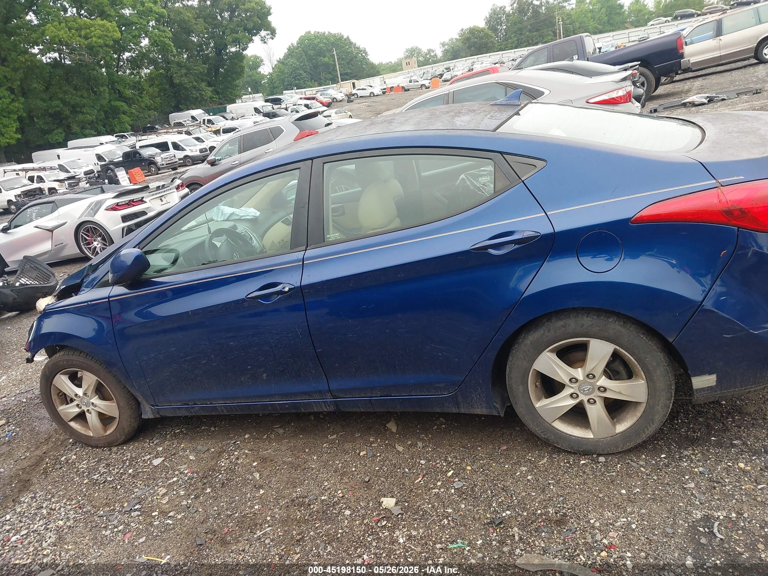 2013 Hyundai Elantra Gls Blue vin: KMHDH4AE1DU632978