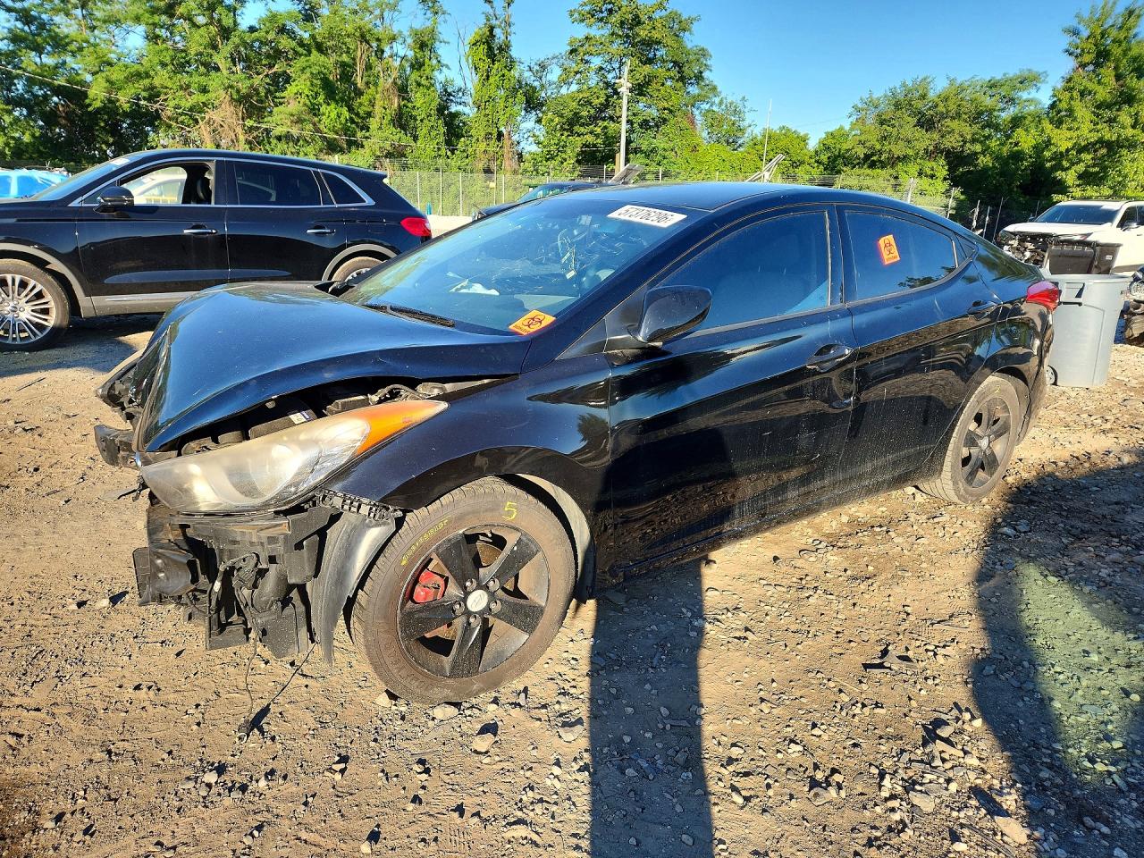 2013 Hyundai Elantra Gls Black vin: KMHDH4AE1DU644032
