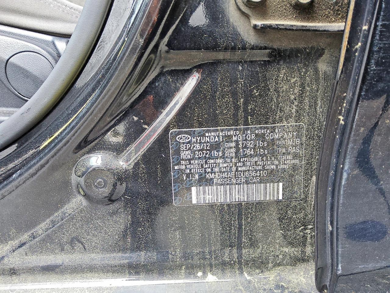 2013 Hyundai Elantra Gls Black vin: KMHDH4AE1DU656410