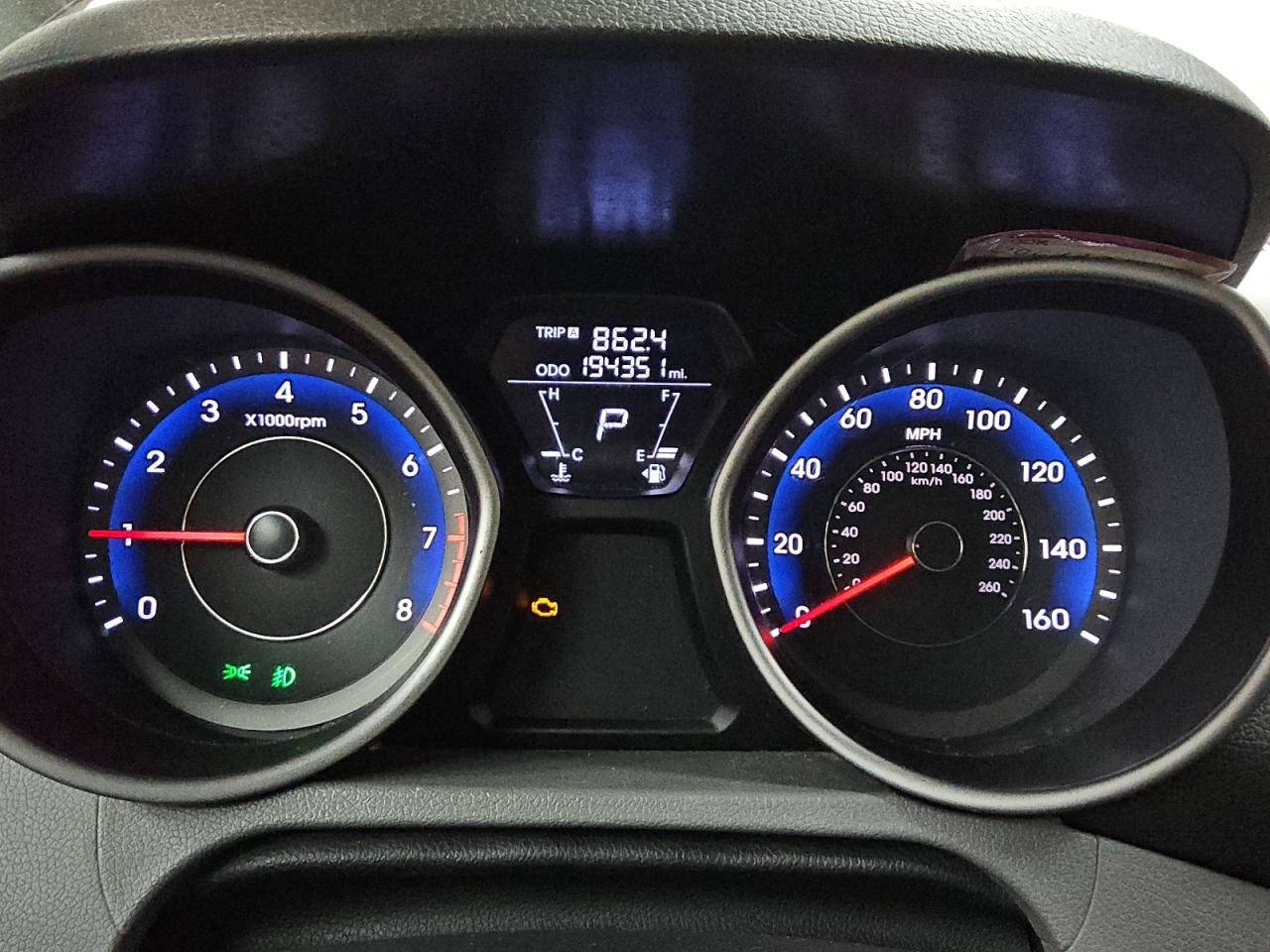 2013 Hyundai Elantra Gls Black vin: KMHDH4AE1DU656410 Damage: Warning Light - Engine, On, Unacceptable