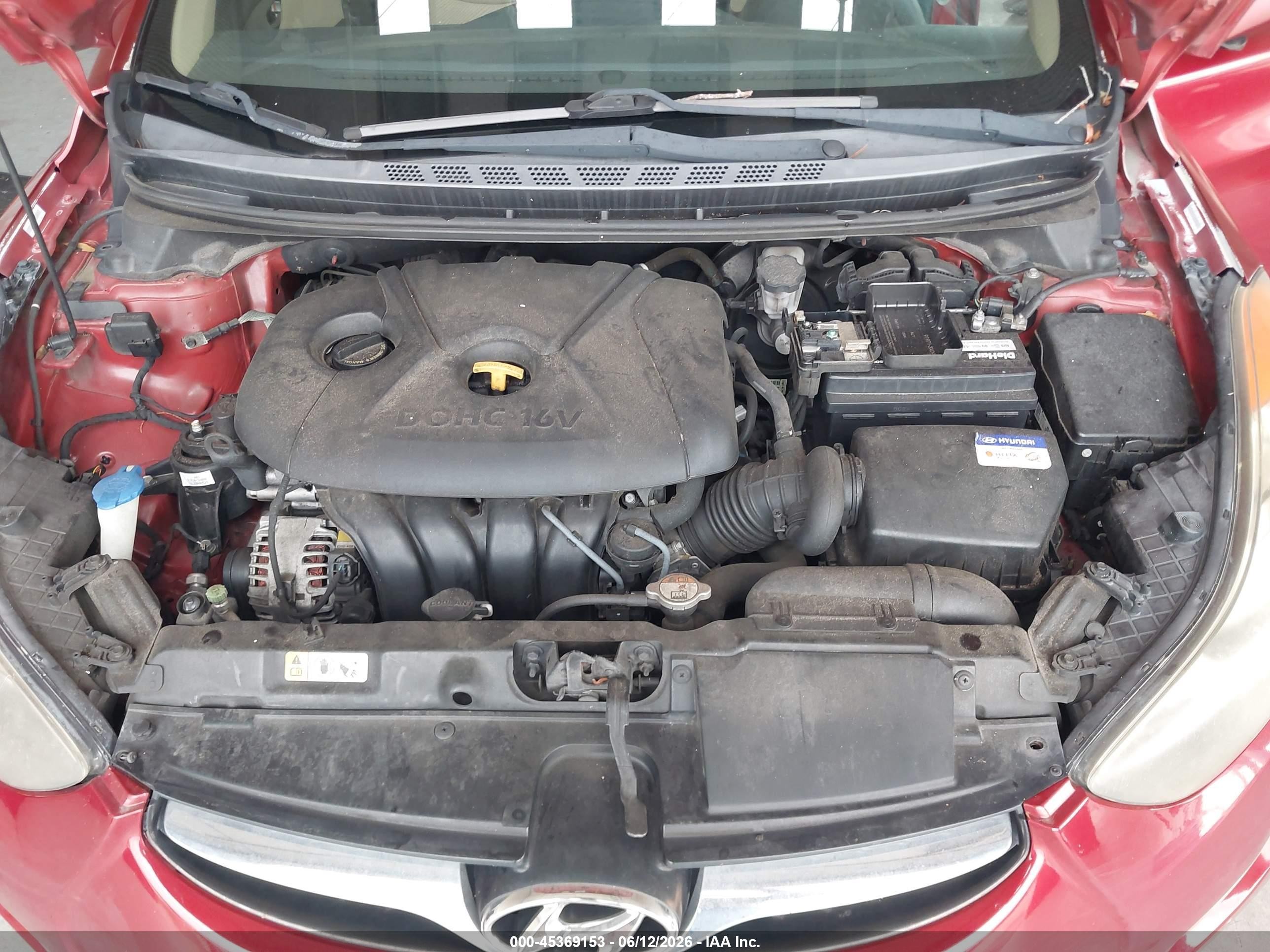 2013 Hyundai Elantra Gls Red vin: KMHDH4AE1DU747810