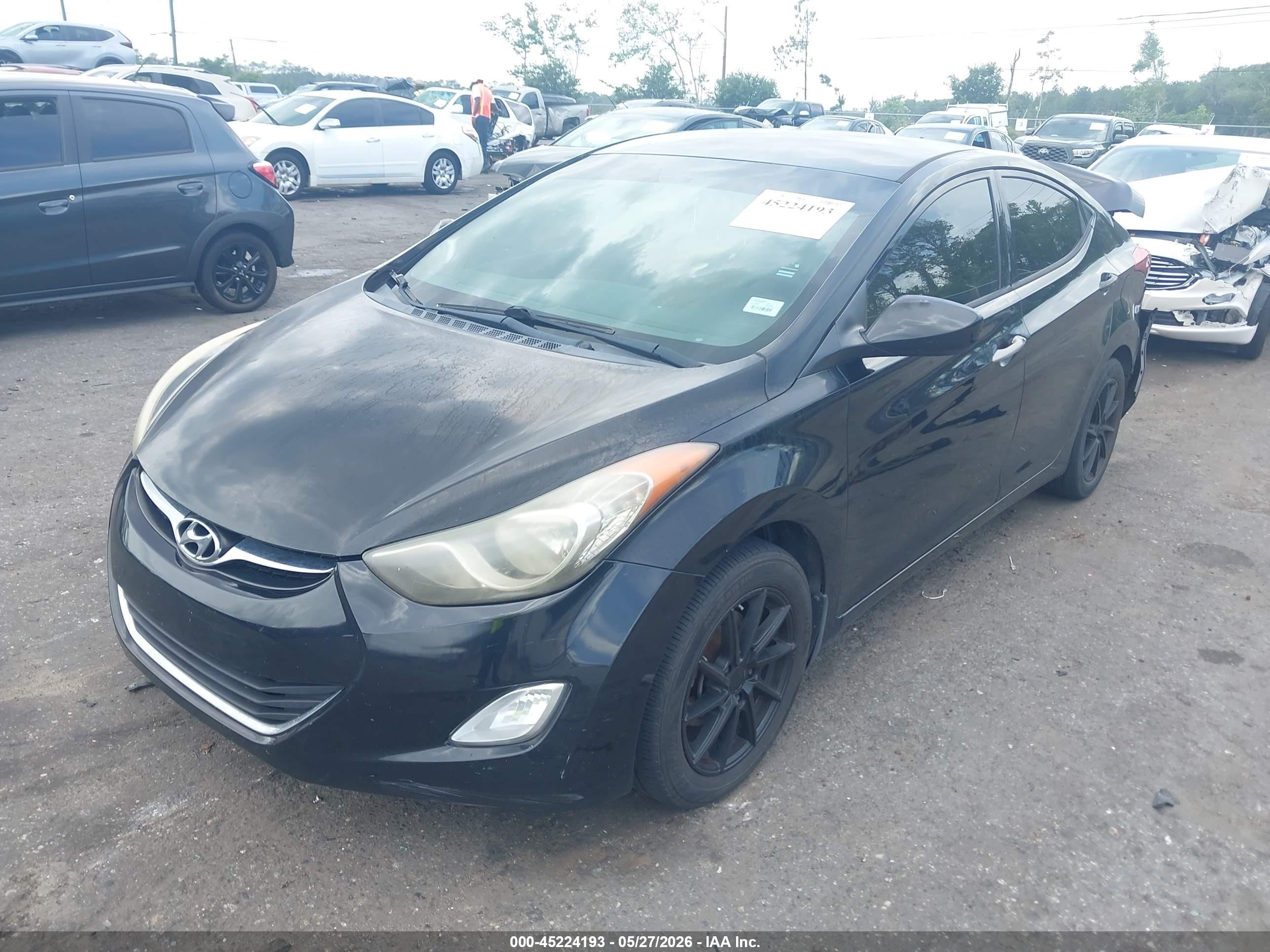 2013 Hyundai Elantra Gls Black vin: KMHDH4AE1DU759973